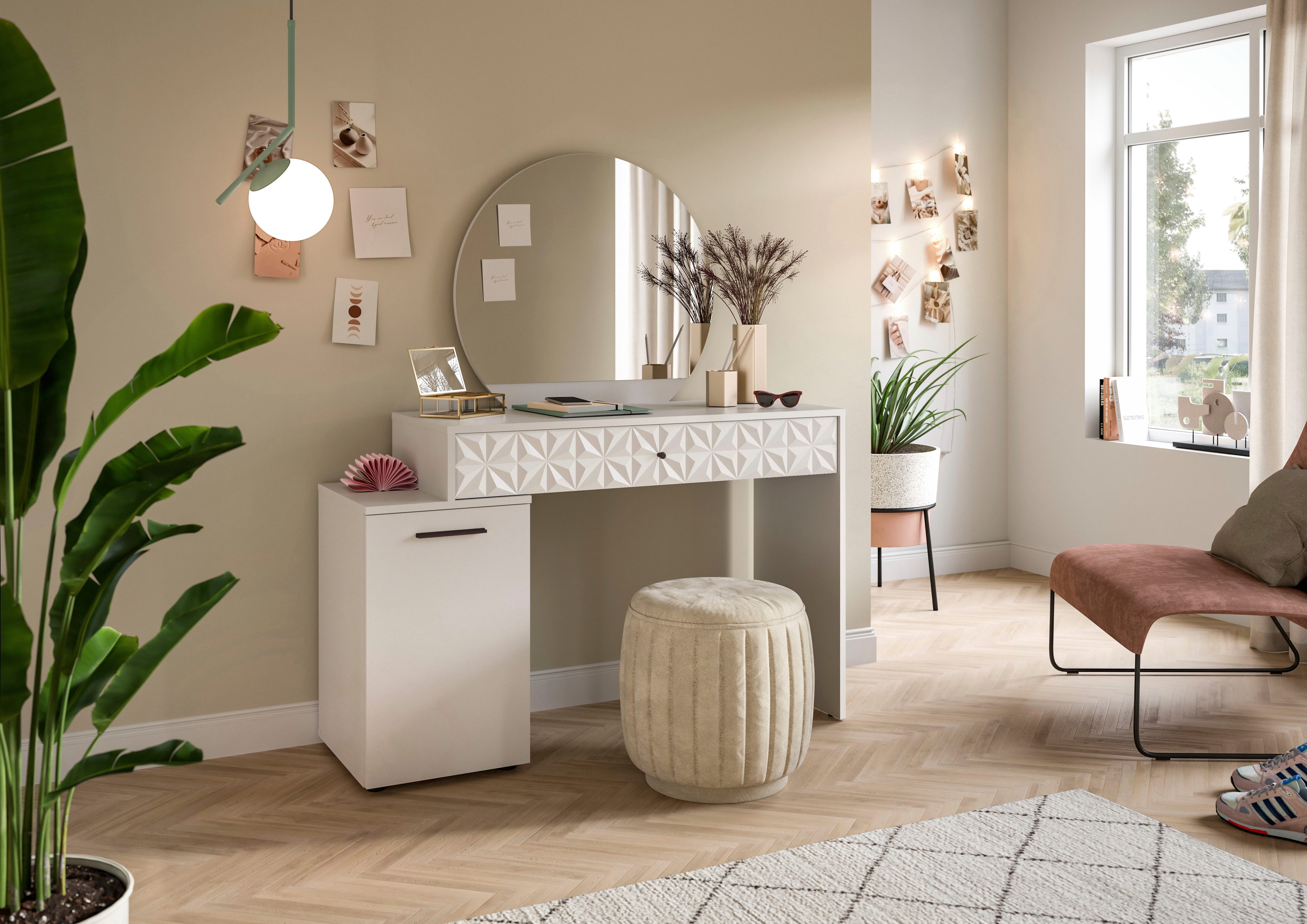 INOSIGN Sidetable Föhnkast, kaptafel, make-uptafel, inclusief spiegel