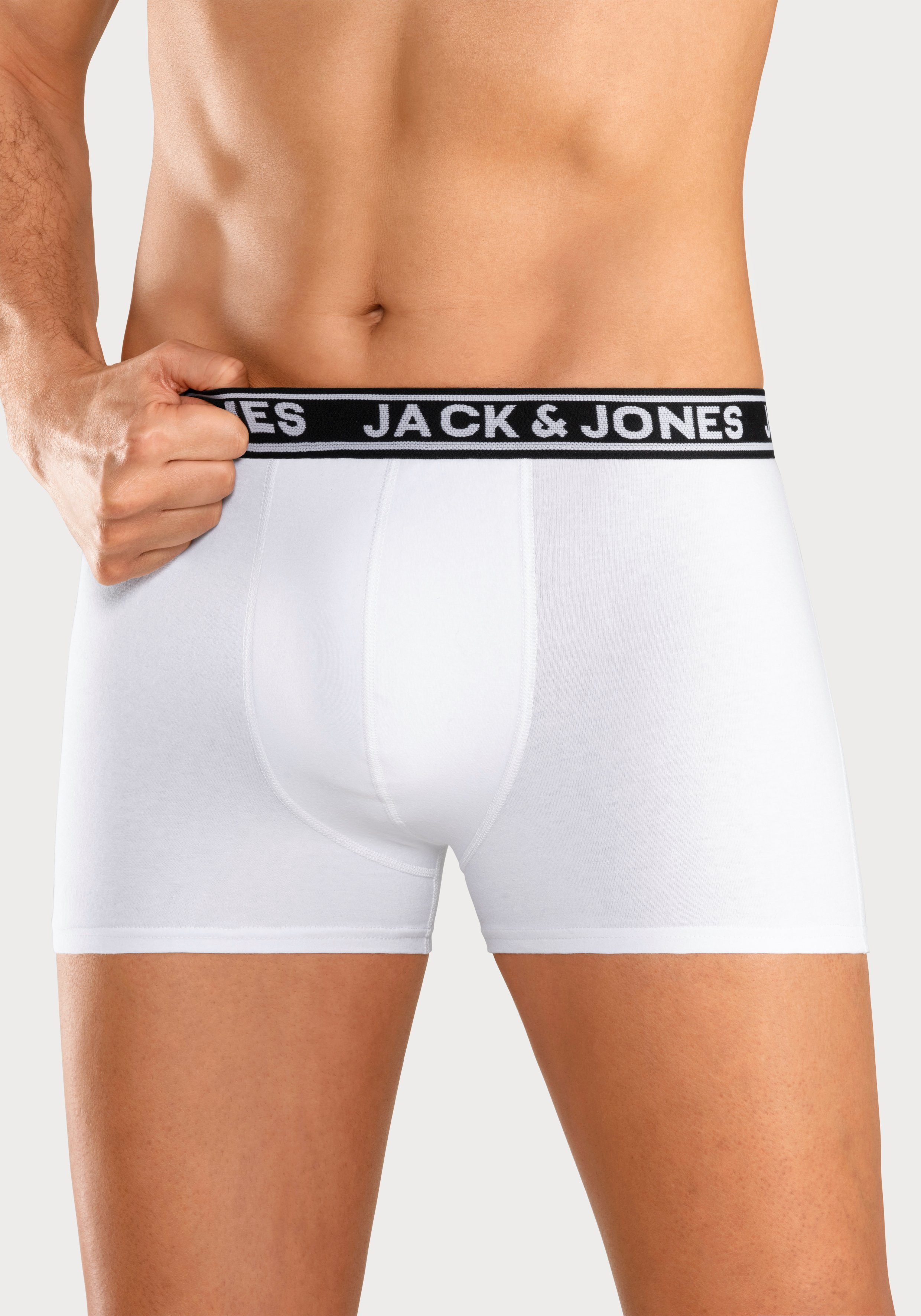 Jack & Jones Trunk JACCRISP in 6-pack met logoband en stretchcomfort effen met kleuraccent, modieus, nauwsluitend, katoenmix (set, 6 stuks)