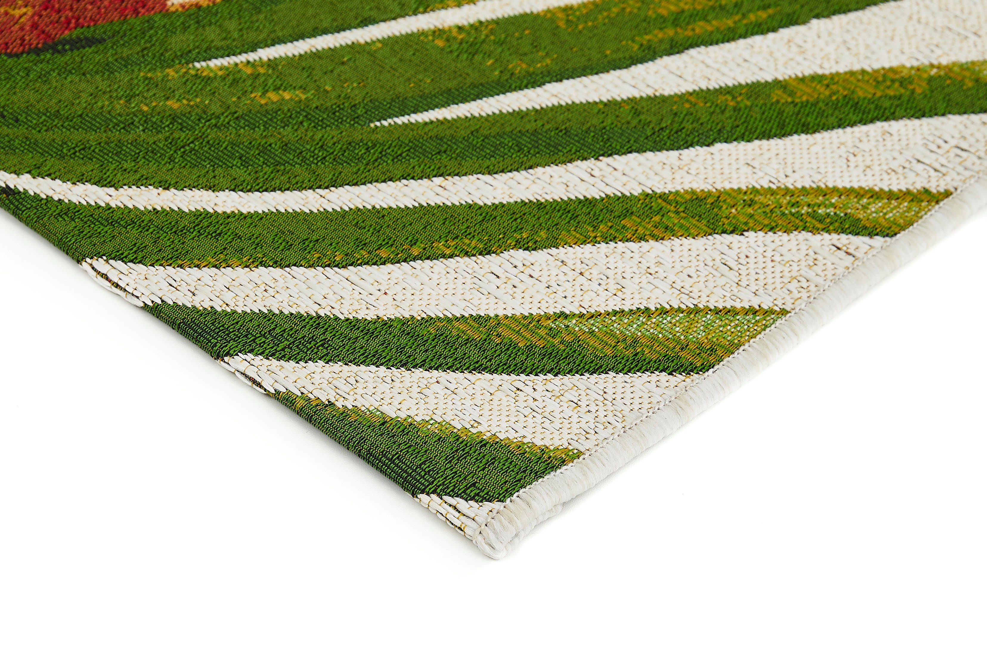 LUXOR living Vloerkleed Panama bloem, Made in Belgium Vlakweefsel, modern ontwerp, motief bloemen, geschikt voor binnen en buiten
