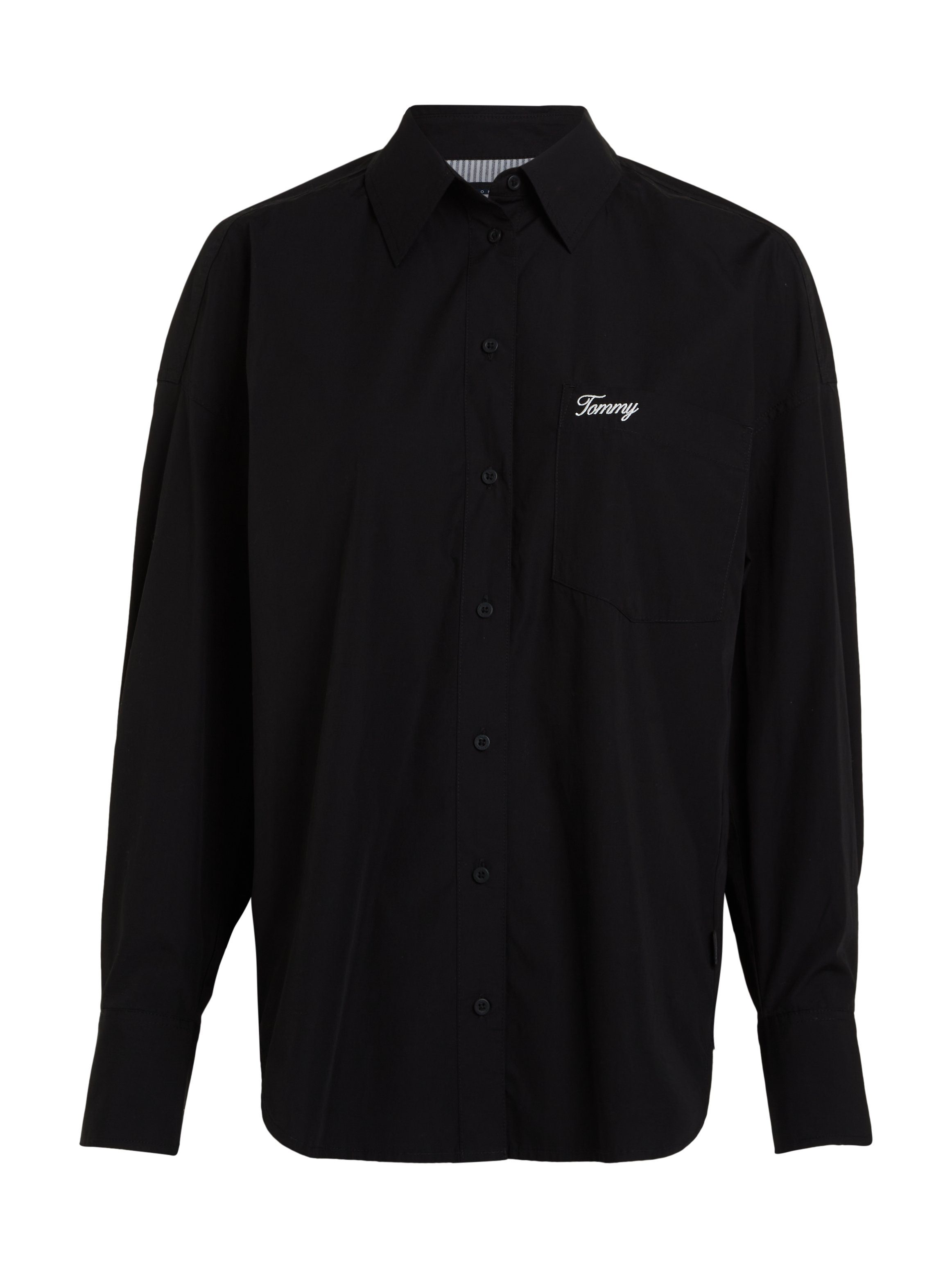 TOMMY JEANS Top TJW SP OVR SCRIPT SHIRT EXT Met Tommy Jeans-logo-opschrift