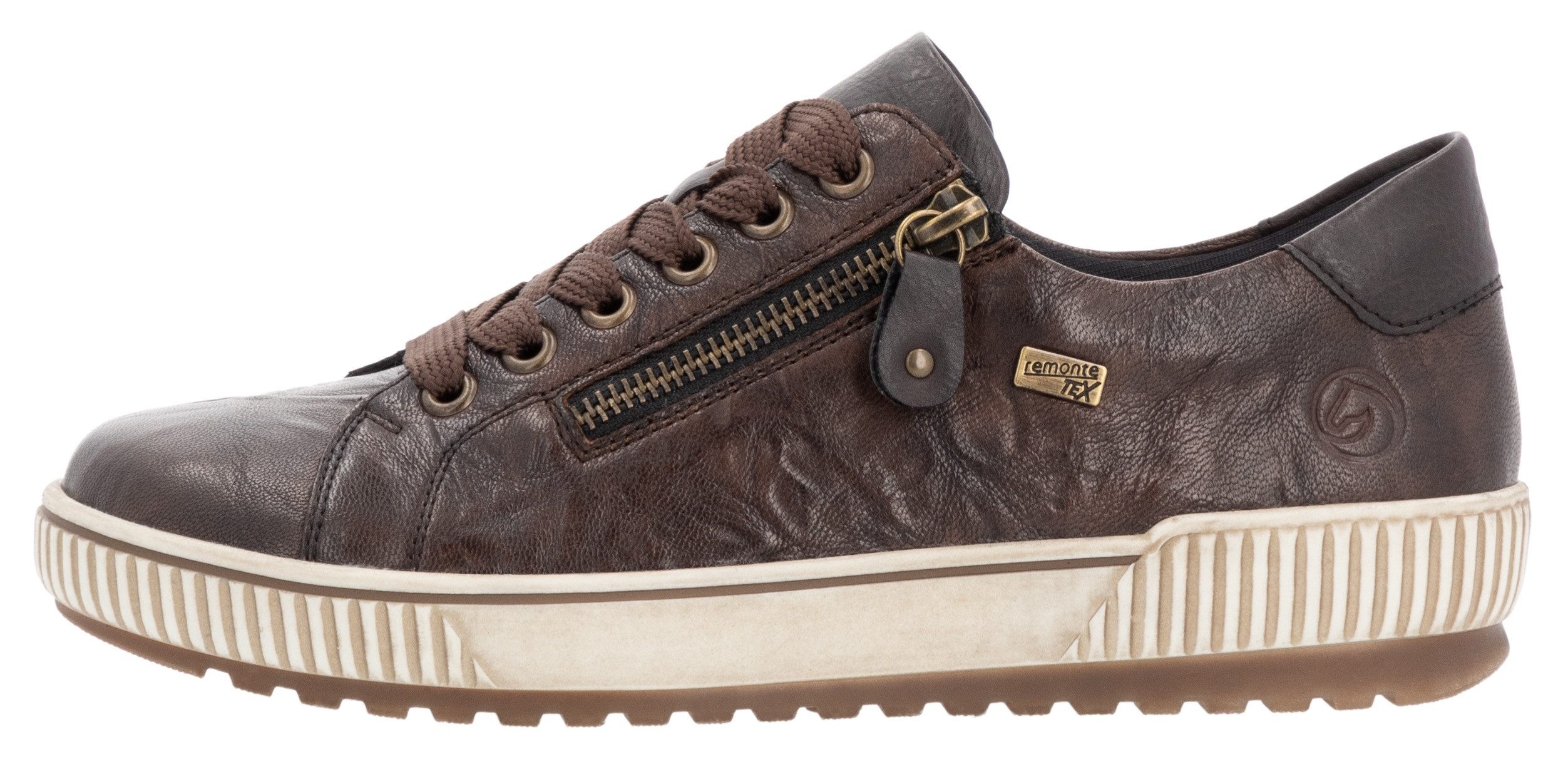 Remonte Plateausneakers vrijetijdsschoen, lage schoen, veterschoen met buitenrits
