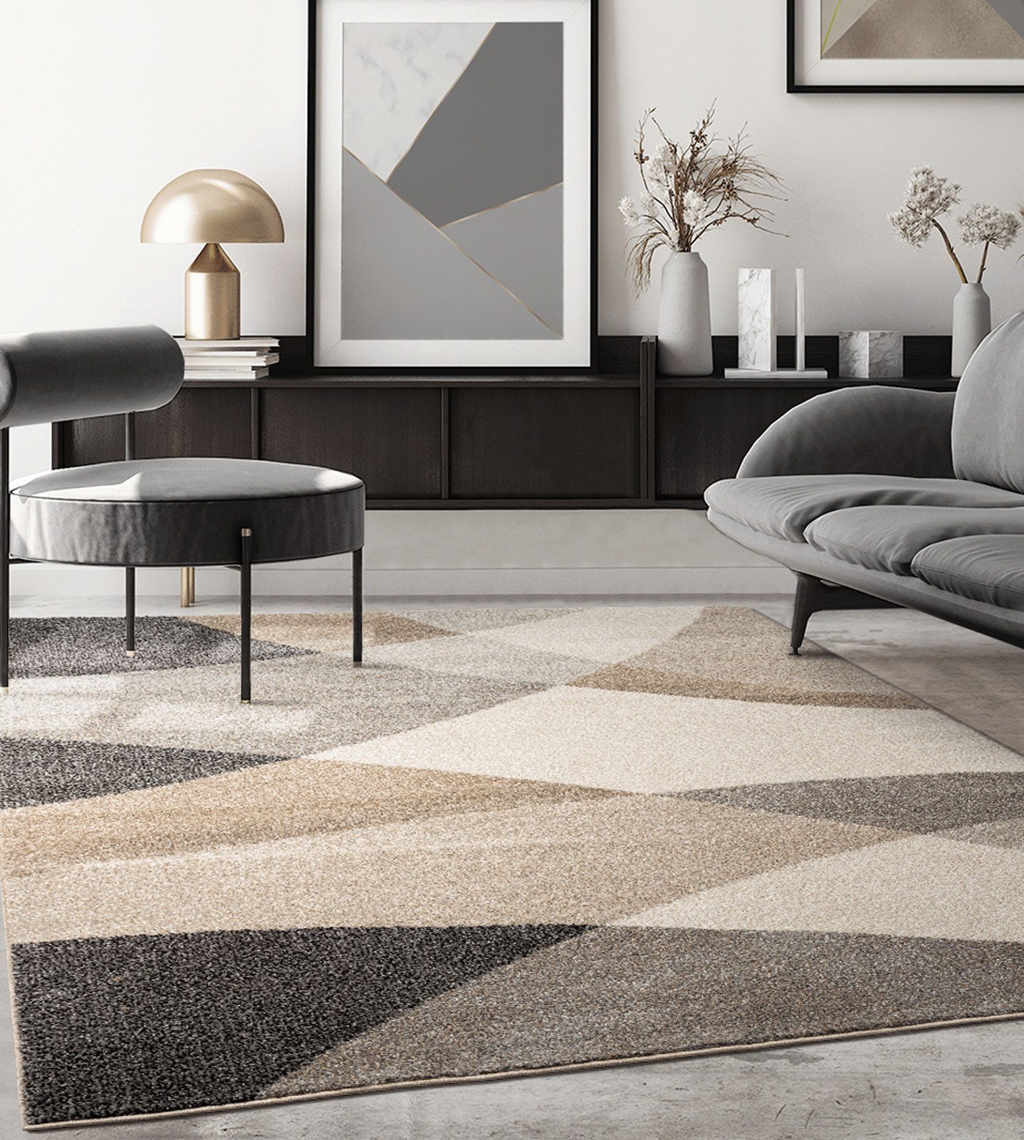 The carpet Vloerkleed Pearl moderne dichte woonkamer tapijt met contour snit