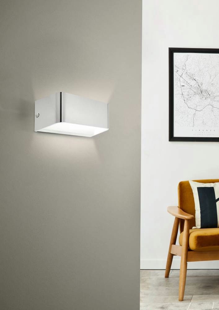 EGLO Wandlamp SANIA 4 wandlamp, wandspot, ganglamp, nikkel-mat, LED, modern (1 stuk)