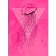 komar poster jellyfish pink hoogte: 70 cm multicolor