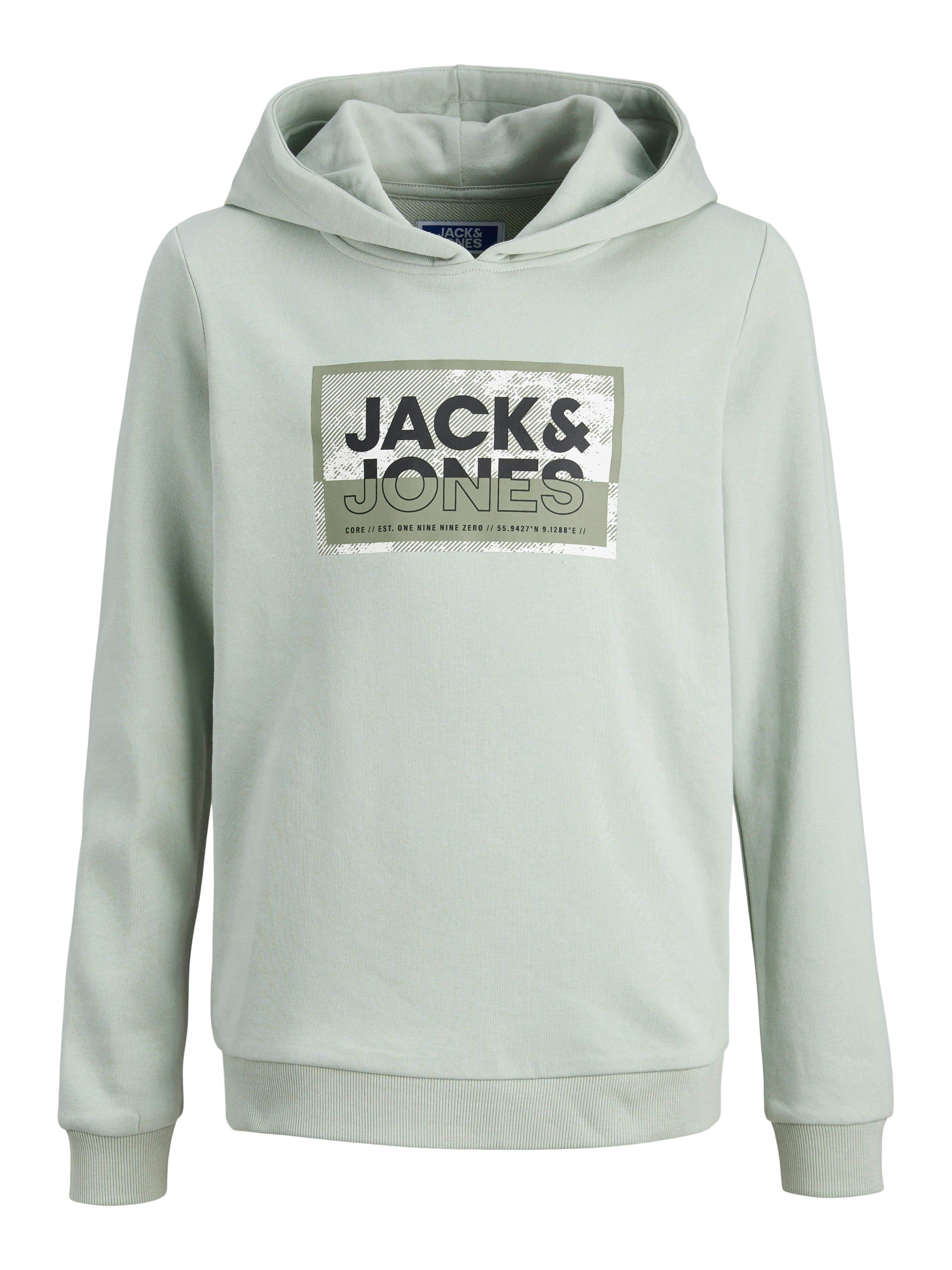 Jack & Jones Junior Hoodie JCOLOGAN SS24 PRINT SWEAT HOOD SN JNR