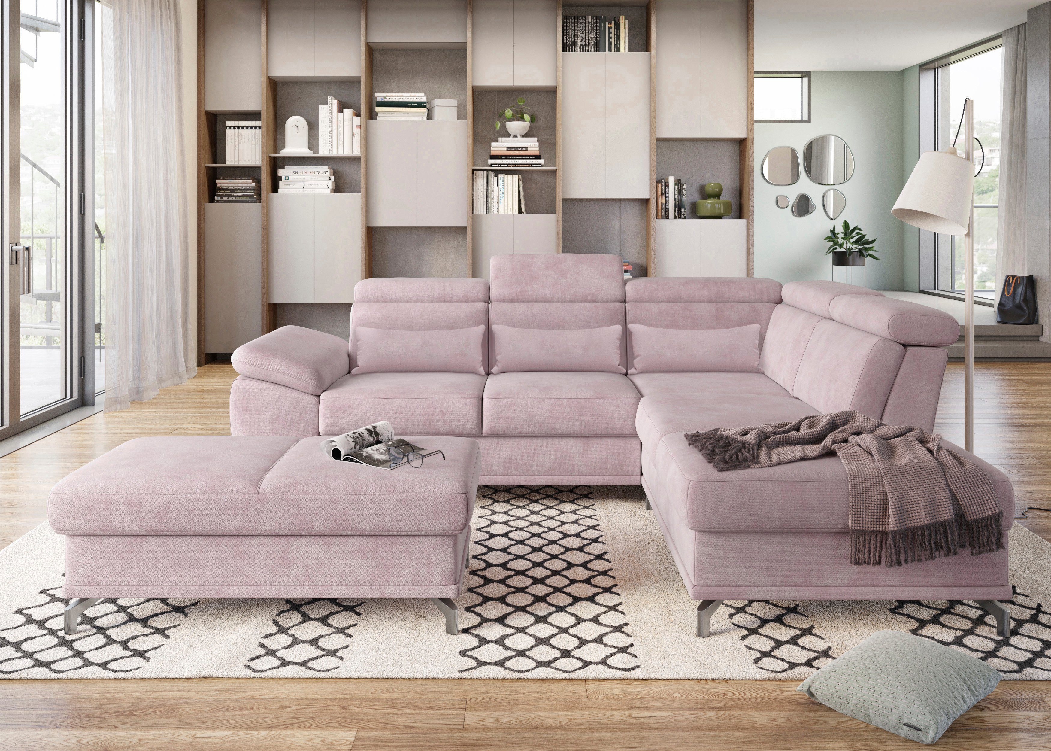 Sit&more Hoekbank Cabrio L-vorm, met zitdiepteverstelling, arm- en hoofdsteunverstelling