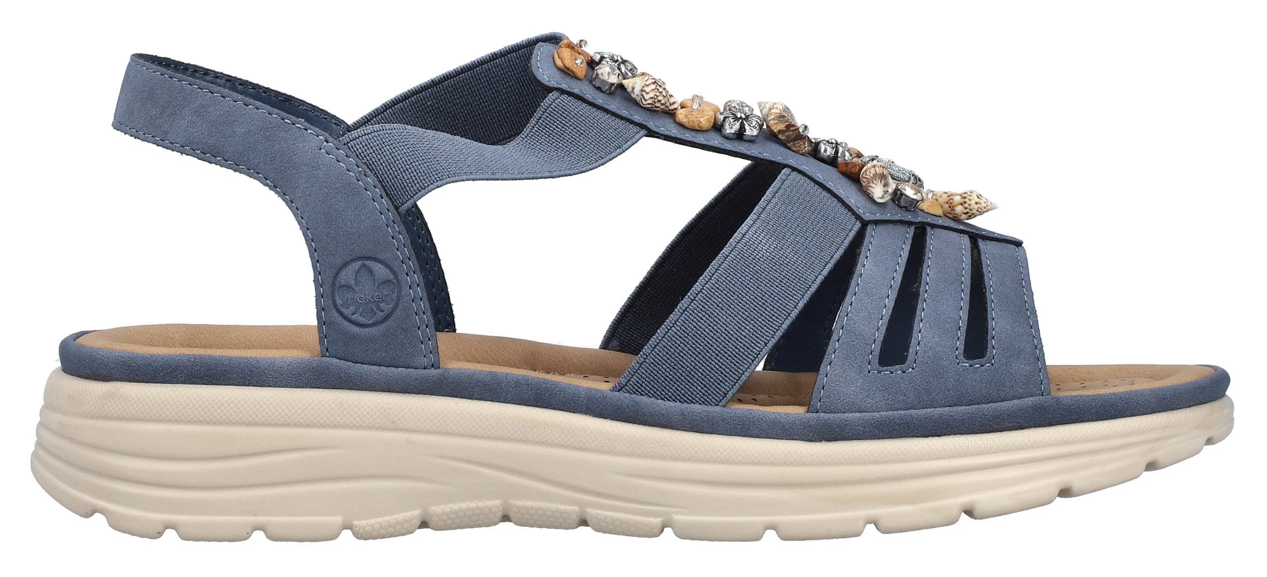 Rieker Sandalen , zomer schoen, riemchensandalette, sieradenversiering, elastische banden