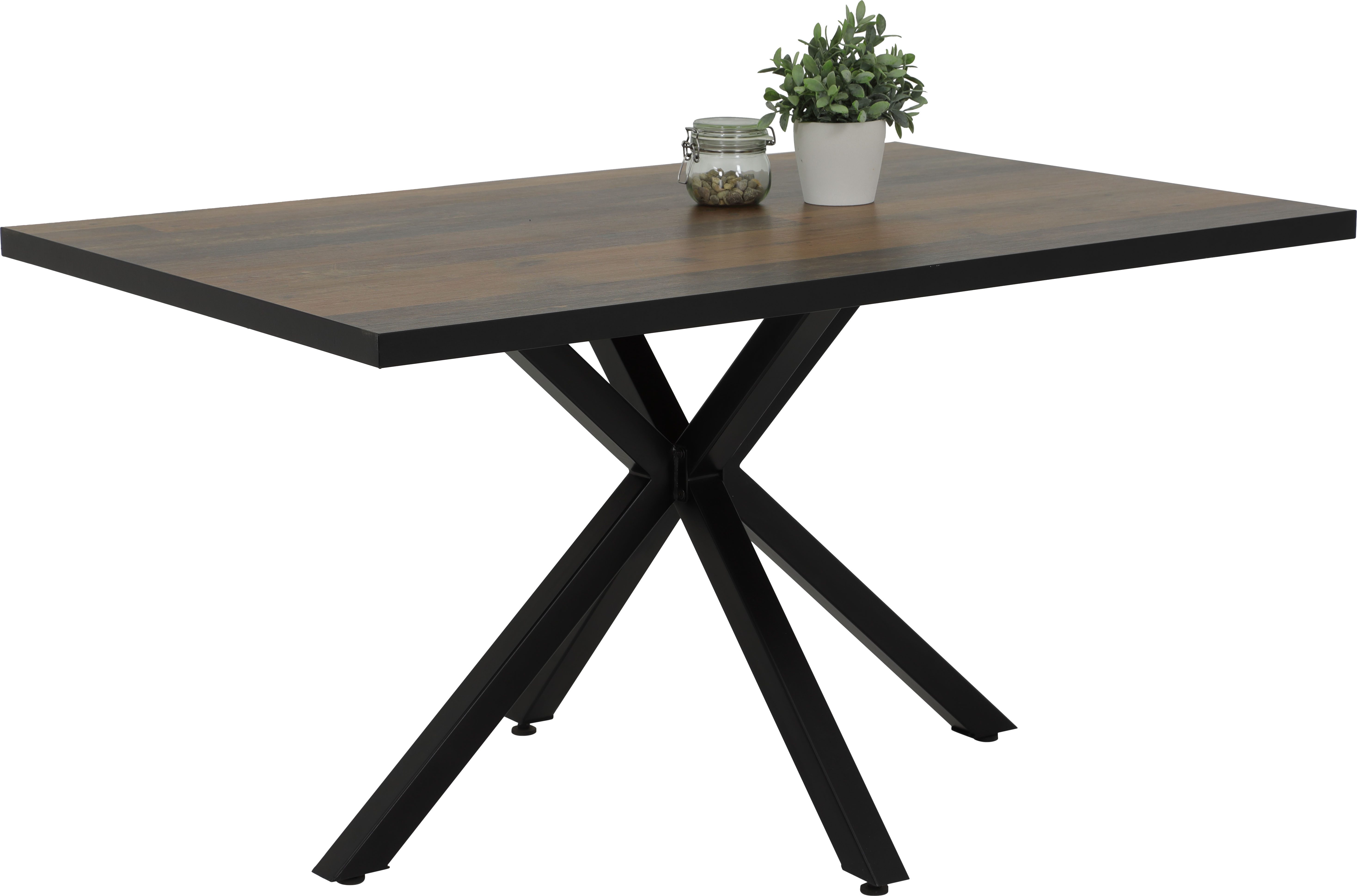 HELA Eethoek Spree Eettafel 140x90 cm met dikke rand, microvezel bekleding(4-delig)