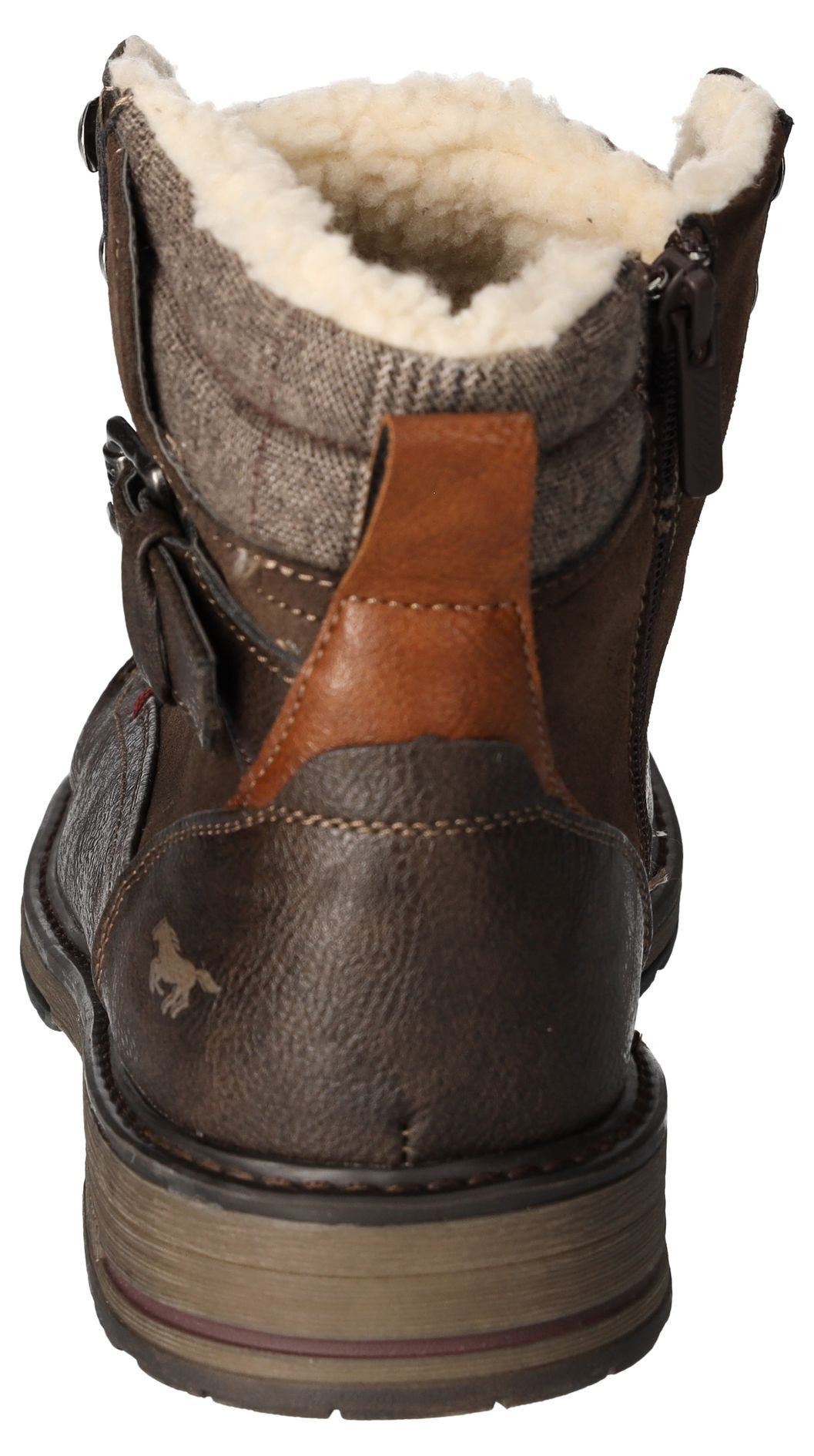 Mustang Shoes Winterlaarzen blokhak, winterlaarsjes, veterschoenen met geruit accent