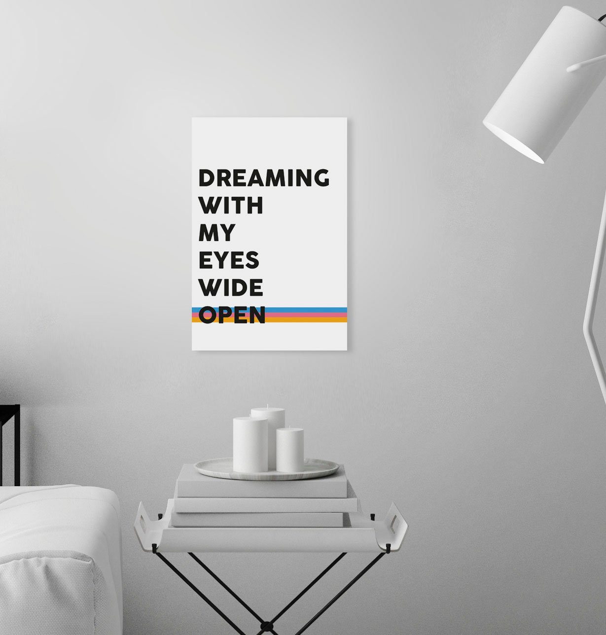 queence Artprint op linnen Quote Dreaming Premium canvasstof, handgemaakt in Duitsland