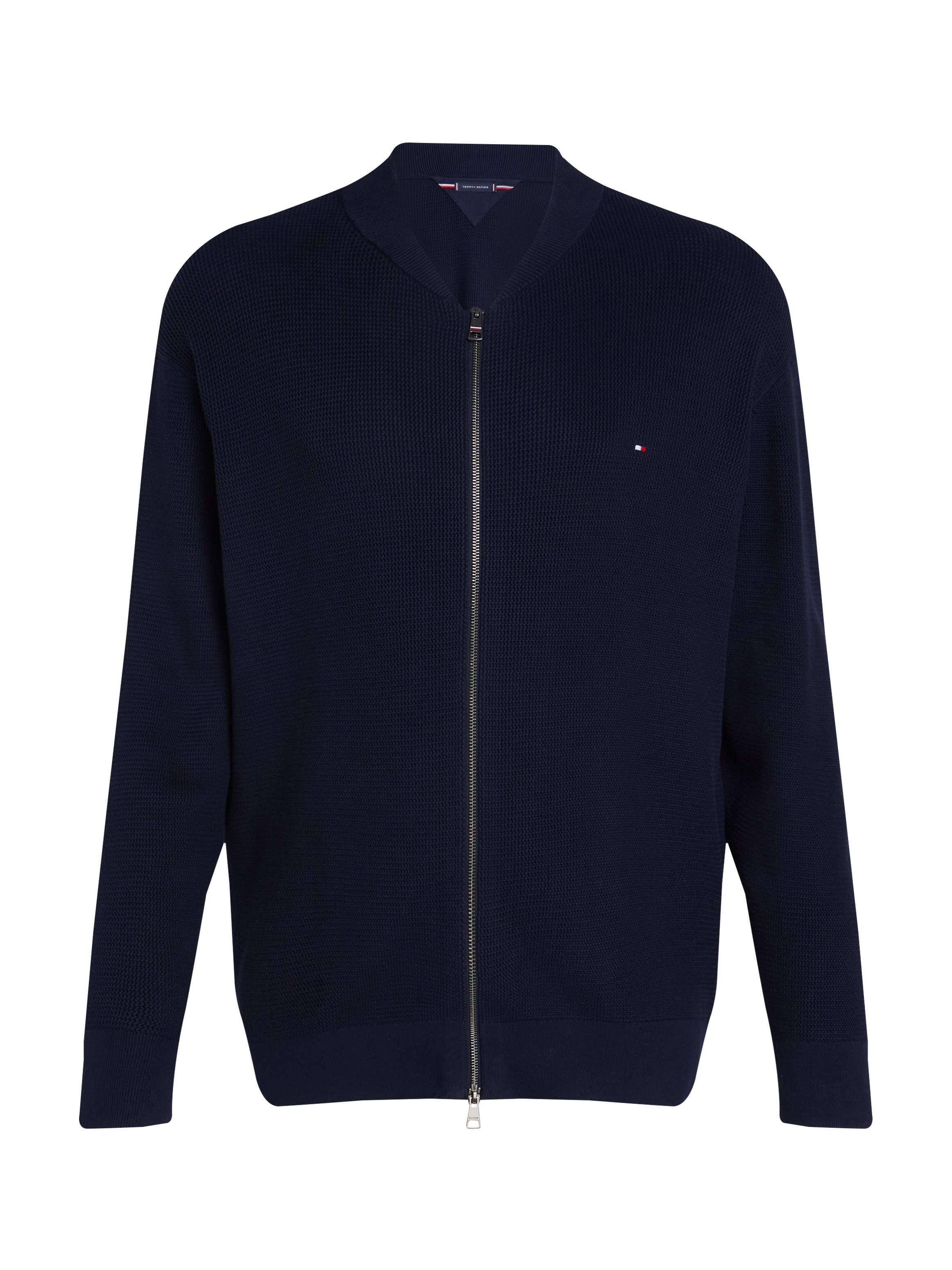 Tommy Hilfiger Vest BT-RACKING STRUCTURE BASEBALL-B Grote maten, met fijne structuur