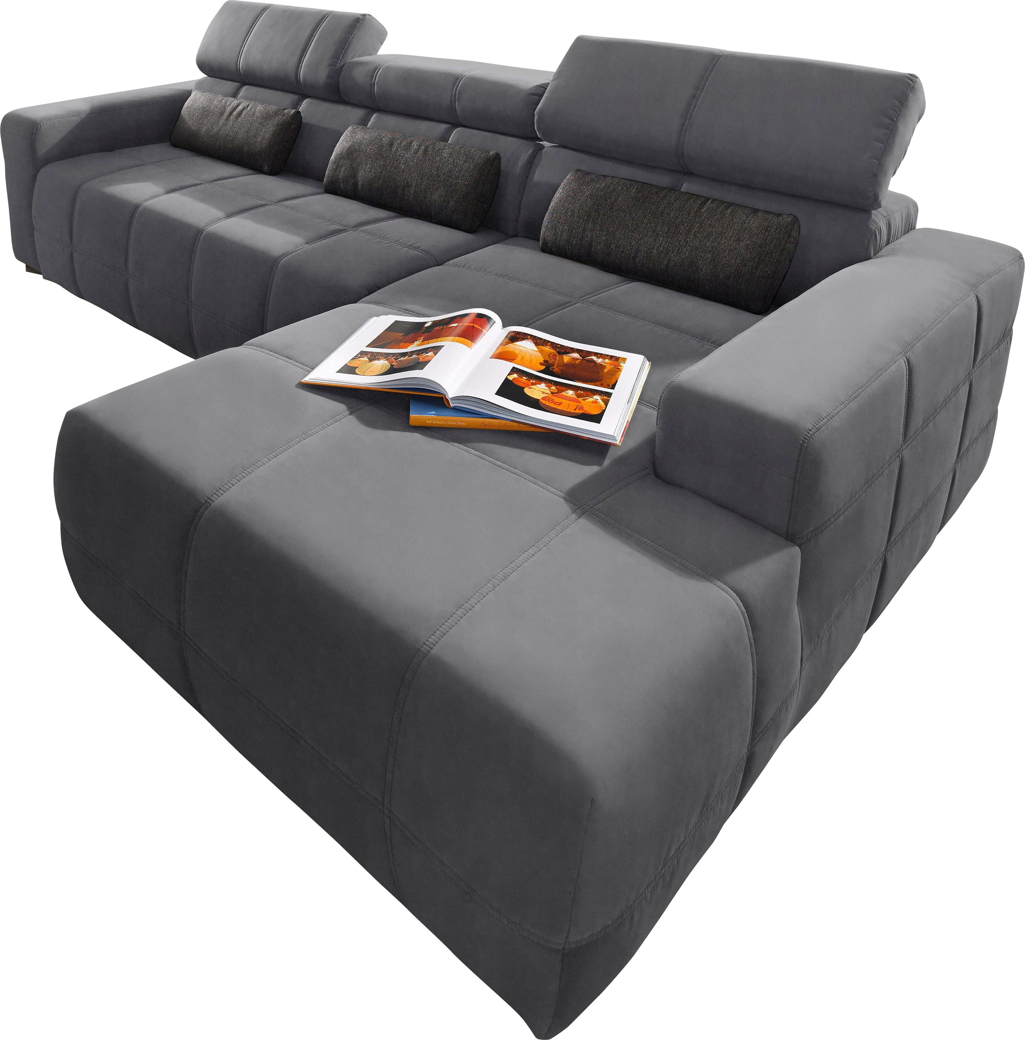 DOMO collection Hoekbank Brandon B/D/H: 289/177/80 cm, keuze met zitdiepteverstelling, L-vorm