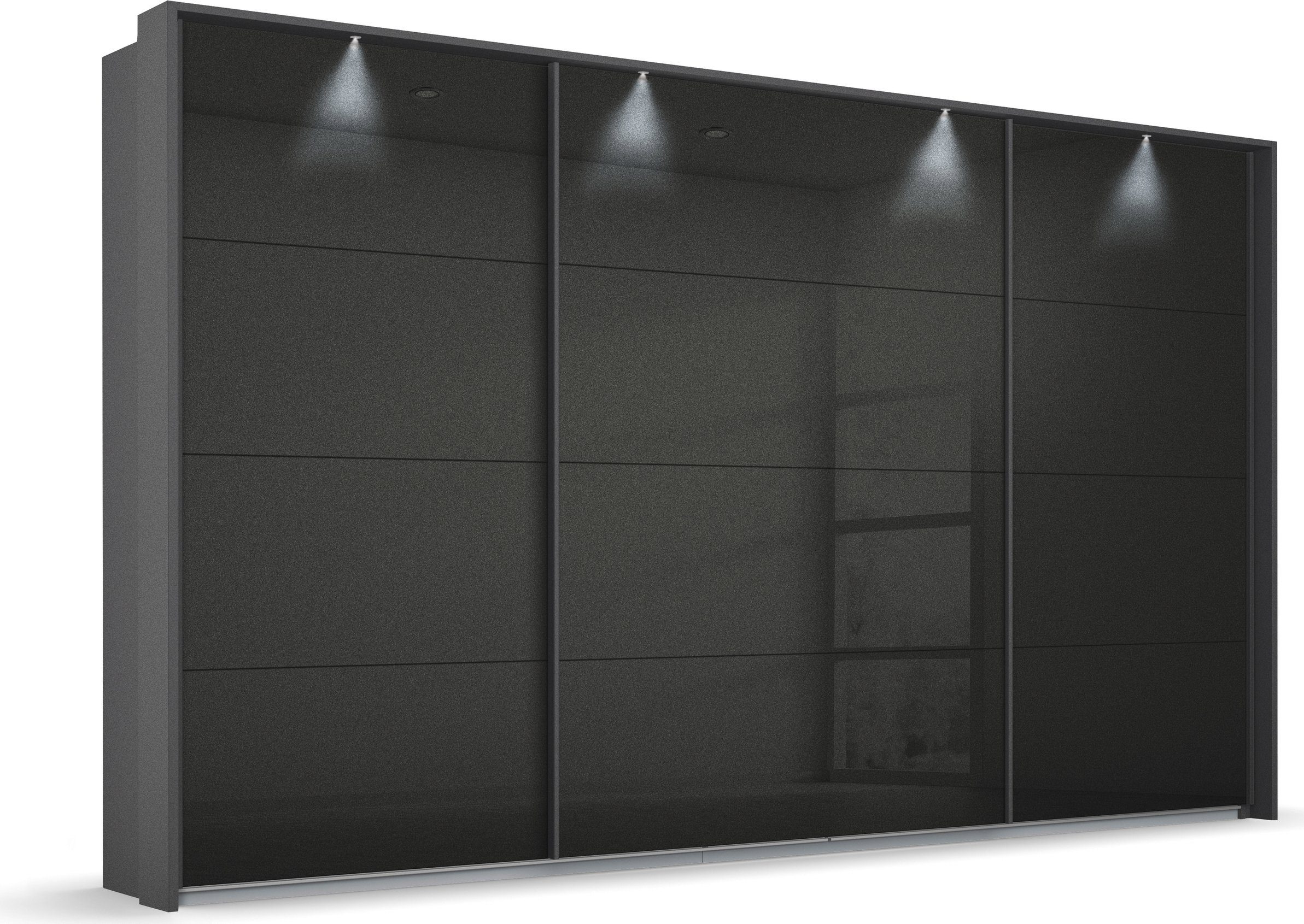 rauch Zweefdeurkast Oteli incl. passe-partout optioneel met verlichting zweefdeurkasten grijs