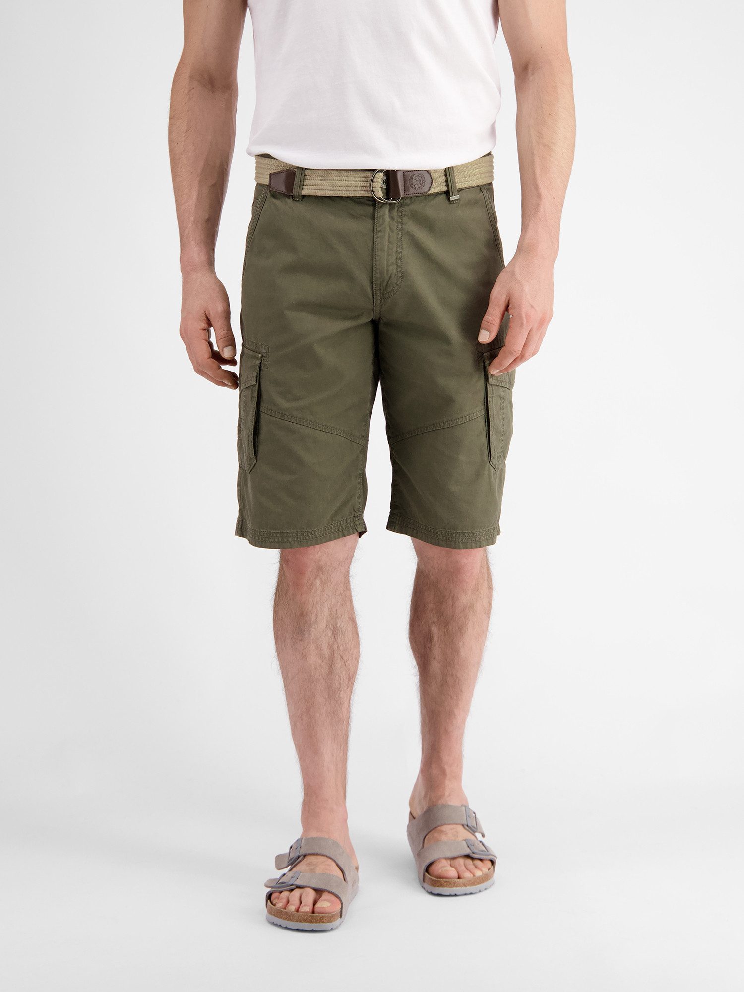 Lerros Bermuda LERROS effen cargobermuda met riem