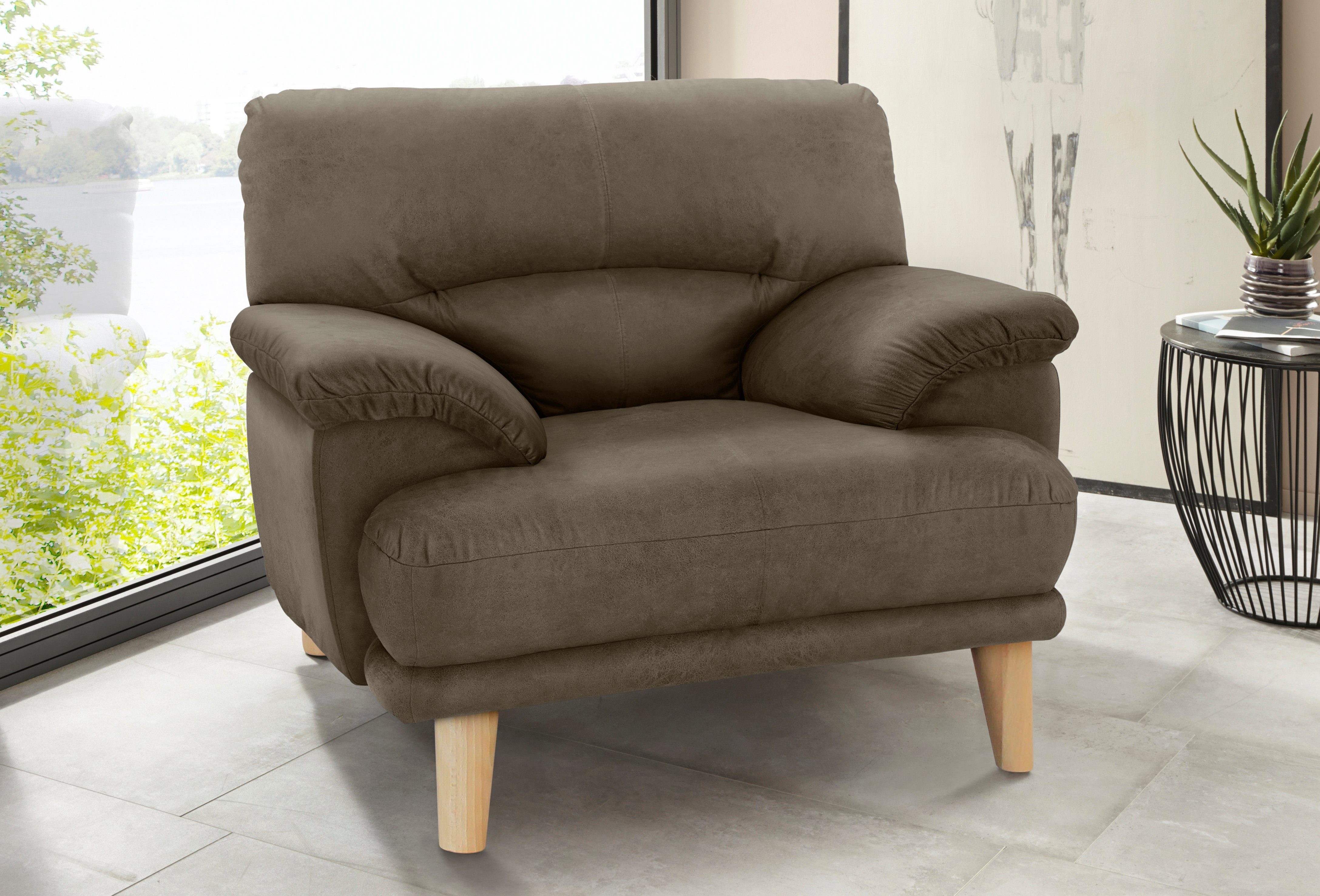 TRENDMANUFAKTUR Fauteuil Cecilia, loungestoel, Italiaans ontwerp, comfortabele armleuningen