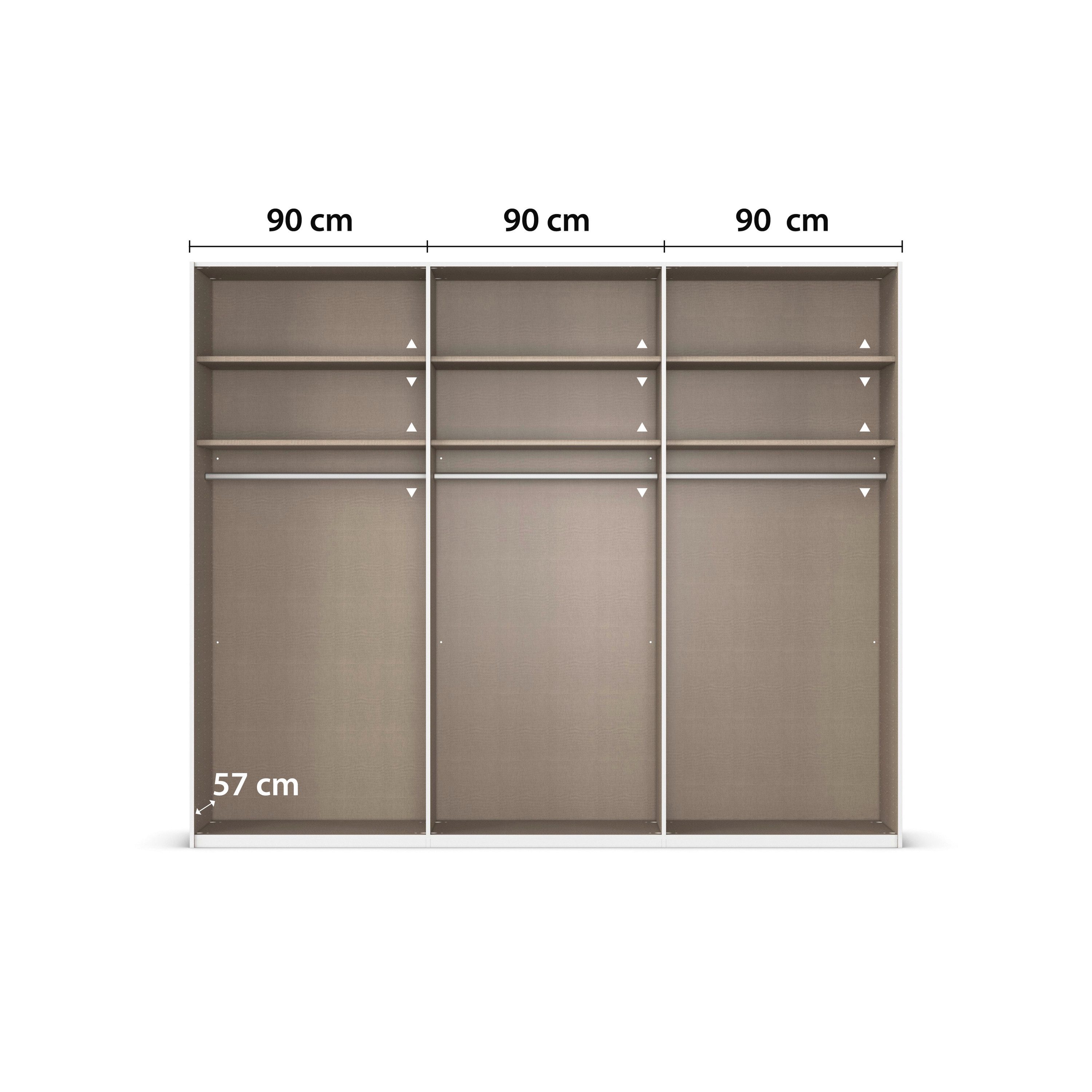 rauch Schuifdeurkast Kledingkast kast garderobe slaapkamerkast SCALE-LINE edel uiterlijk met buikband in corpuskleur decorfront made in germany