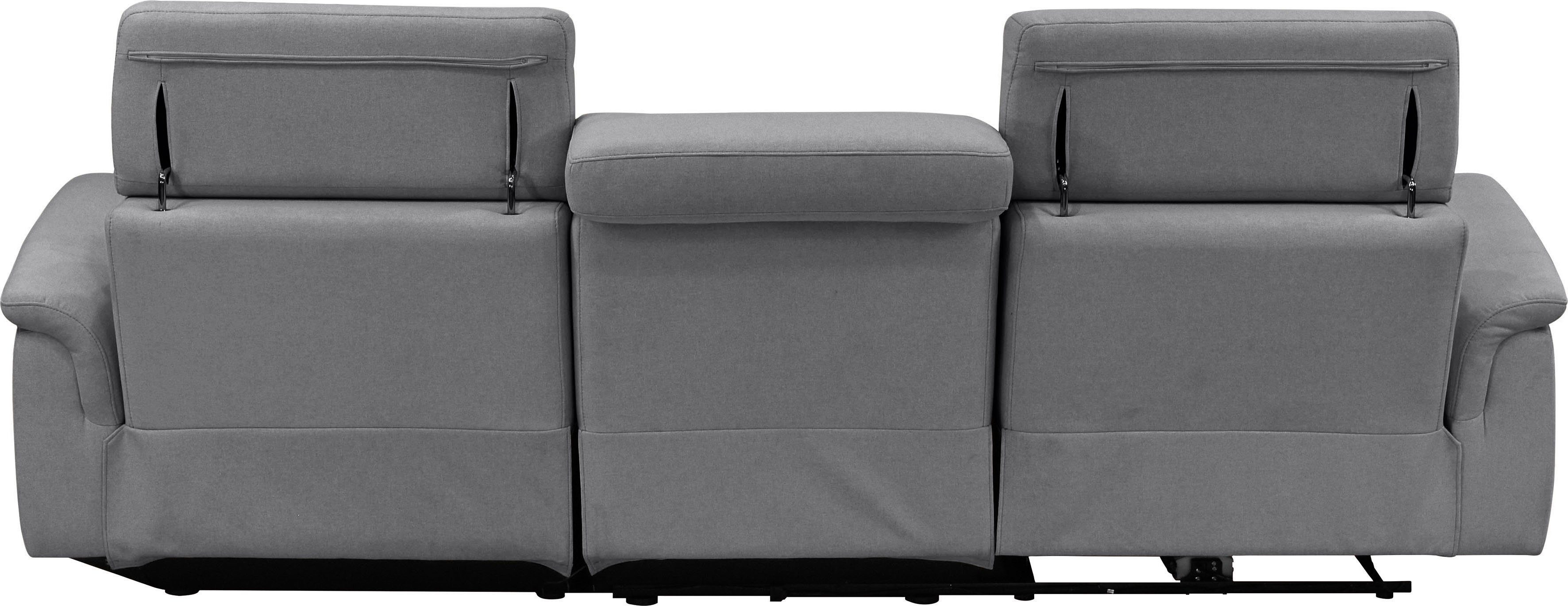 Places of Style Hoekbank Pareli, L-model, 259 cm, met récamier, echt leer, imitatieleer, weefstof