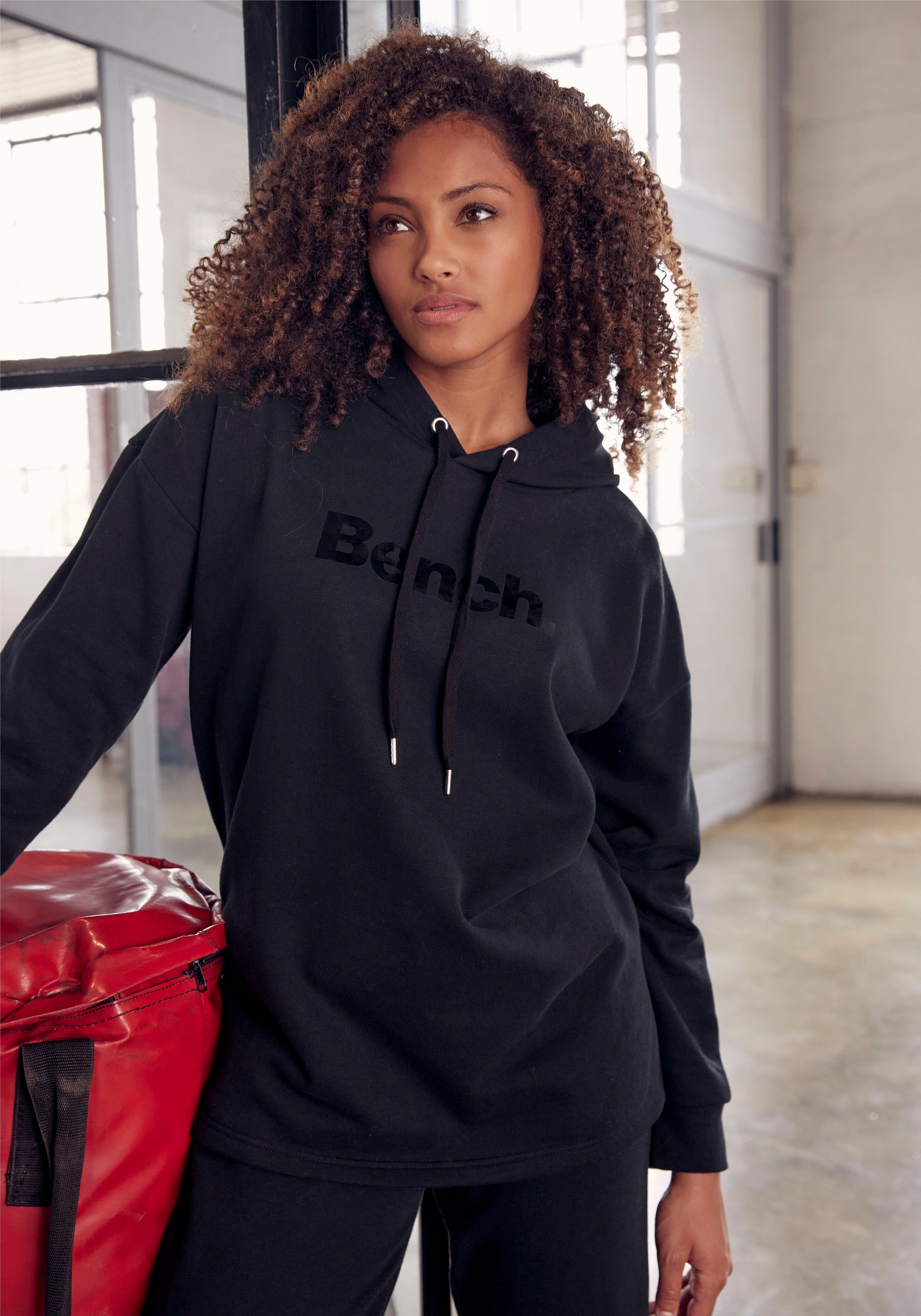 Bench. Loungewear Hoodie met glanzende logoprint, loungewear