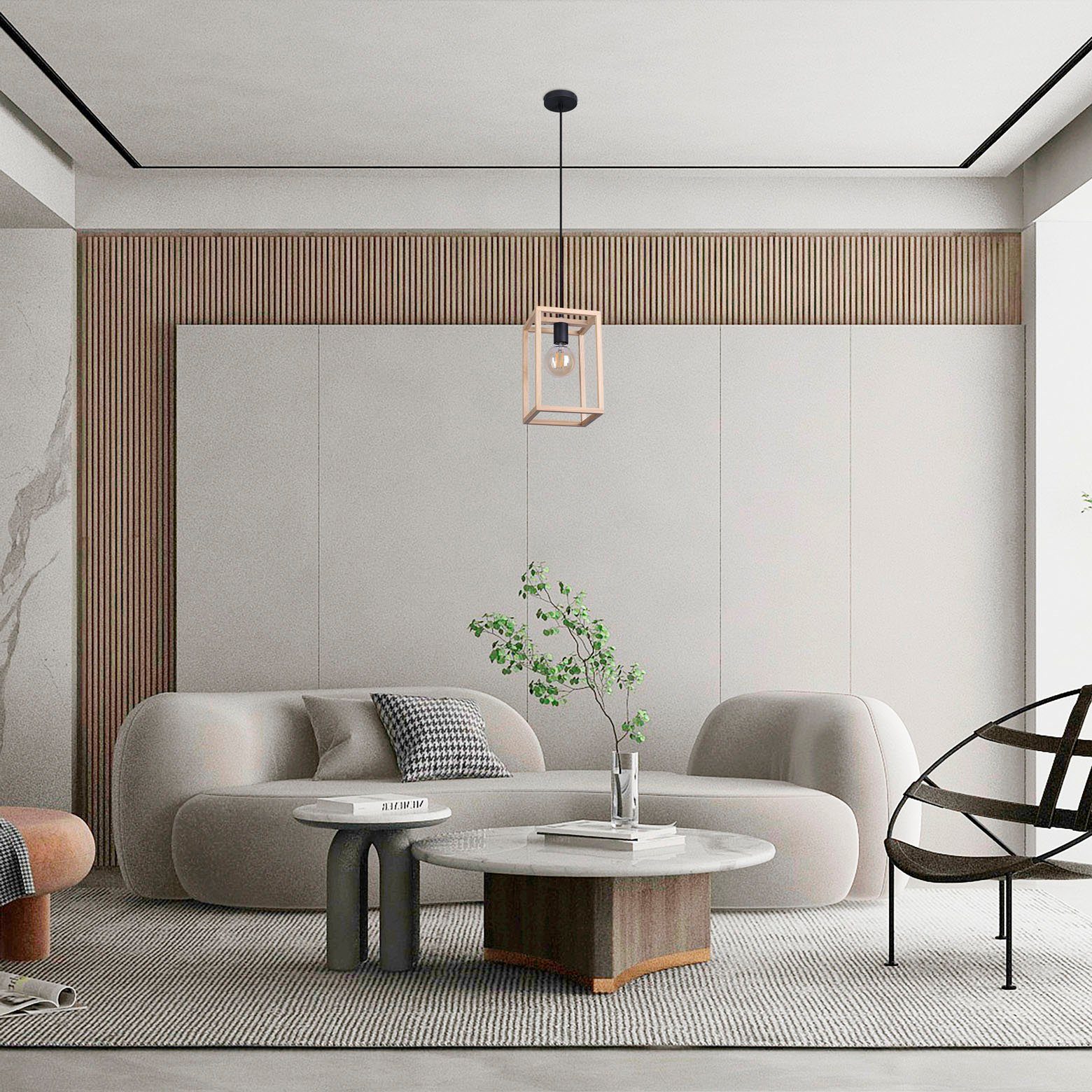 Paco Home Hanglamp Björn LED pendellamp woonkamer eetkamer modern hout eenlampig E27