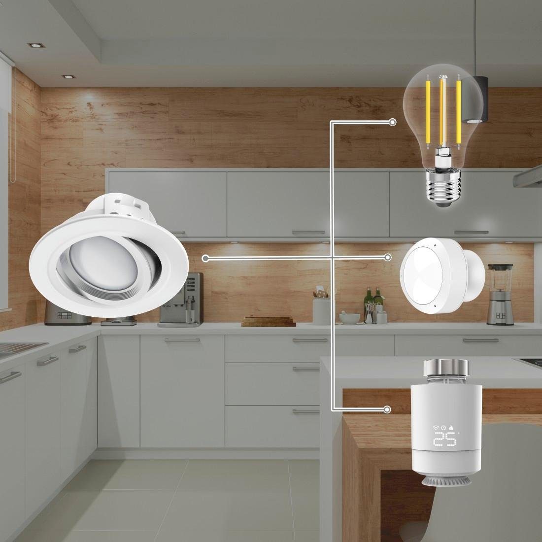 Hama Slimme ledlamp Wifi led inbouwspot, 5W, spraakbesturing, app-besturing, verstelbaar