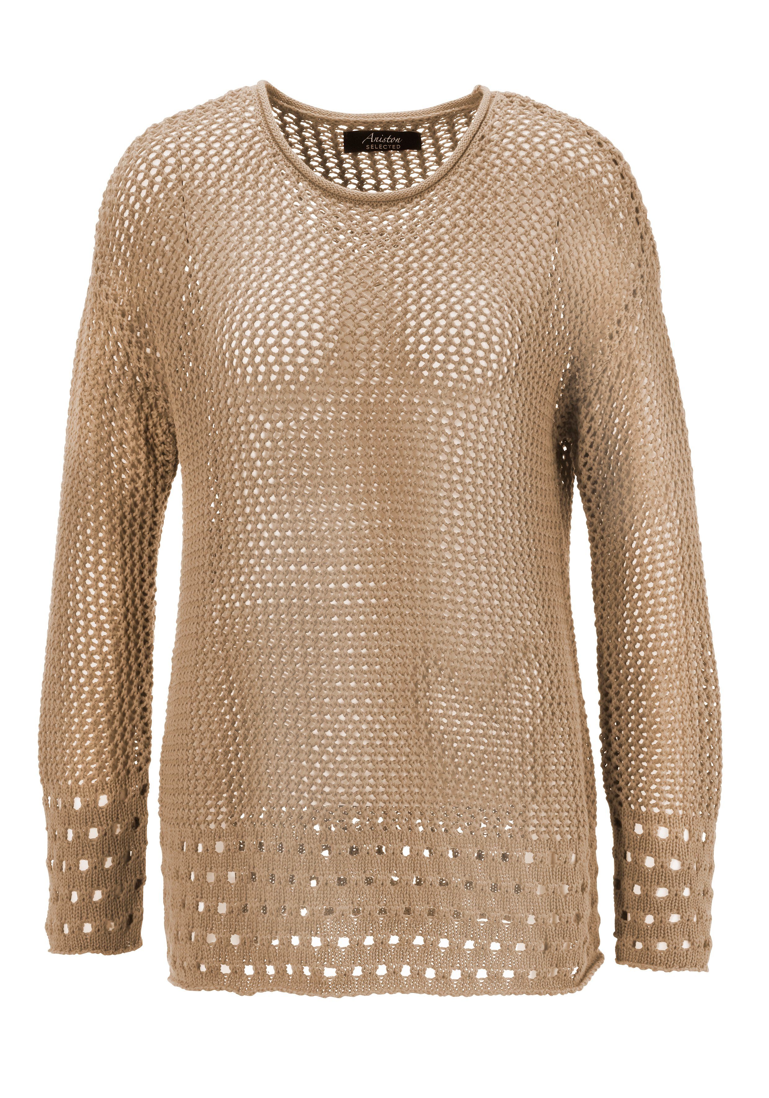 Aniston SELECTED Gebreide trui in net-look
