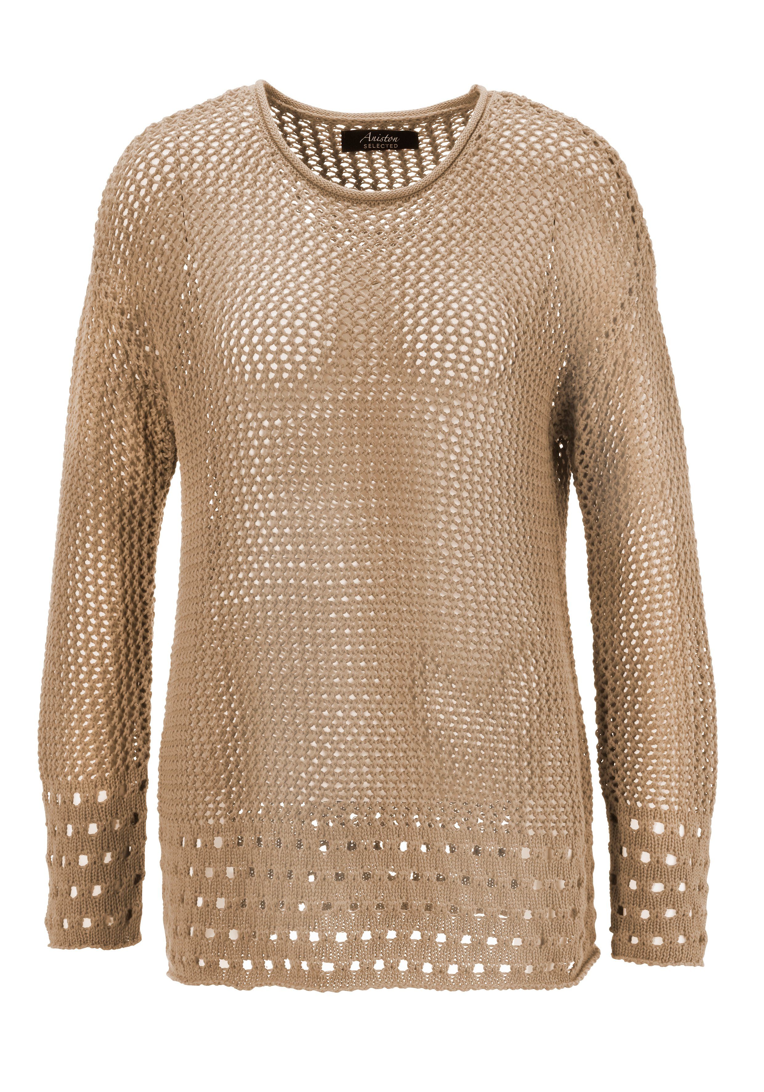 Aniston SELECTED Gebreide trui in net-look nieuwe collectie