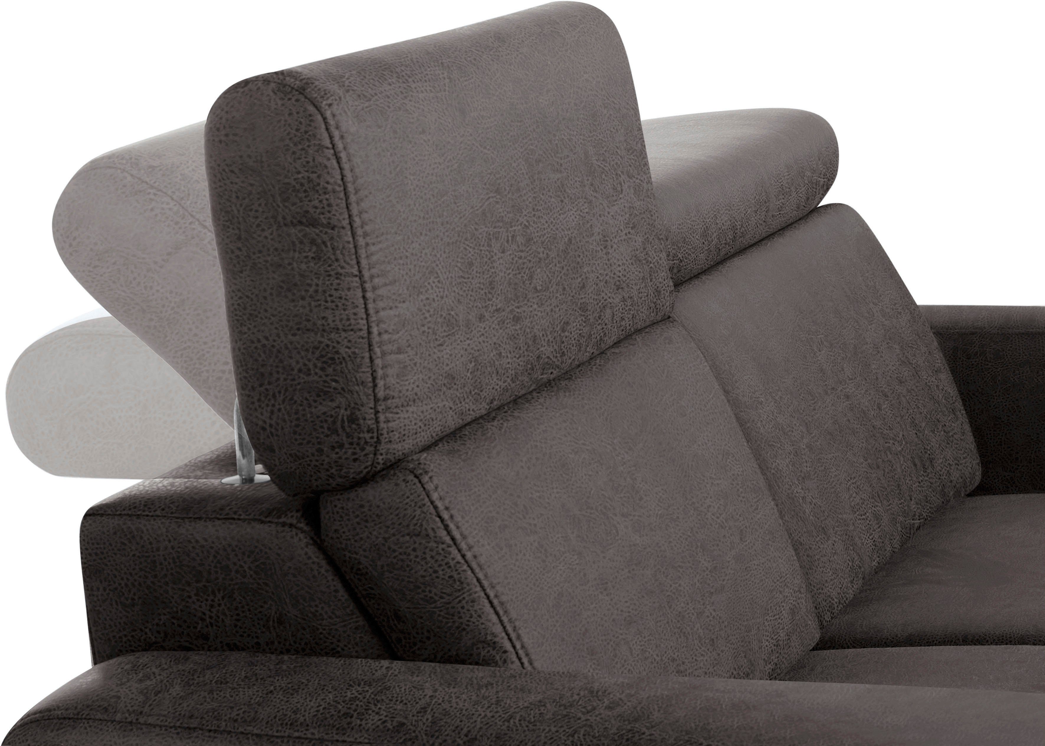 sit&more 2,5-zitsbank Bologna met verstelbare hoofdsteun en binnenvering