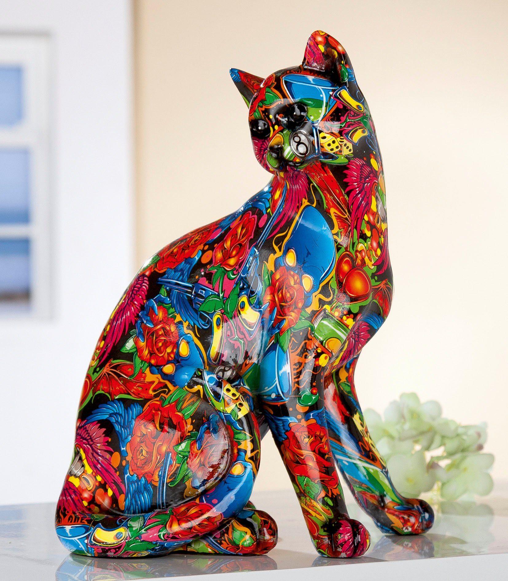 GILDE Decoratief figuur popart kat Decoratief object, dierfiguur, hoogte 29 cm, woonkamer (1 stuk)