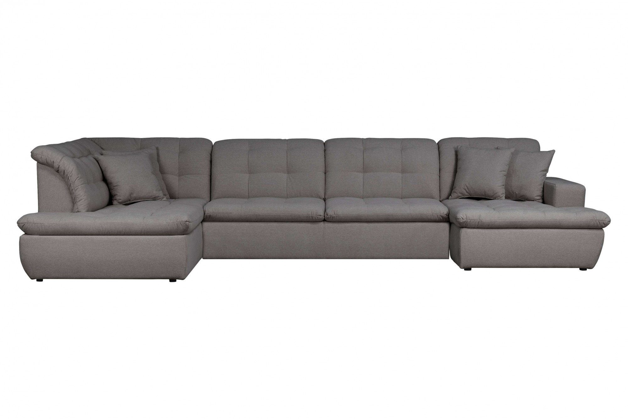 INOSIGN Zithoek BRISBANE nieuw U-model met verfijnd gestikt patroon, matte look, incl. sierkussens grijs, zithoeken, Recamiere rechts