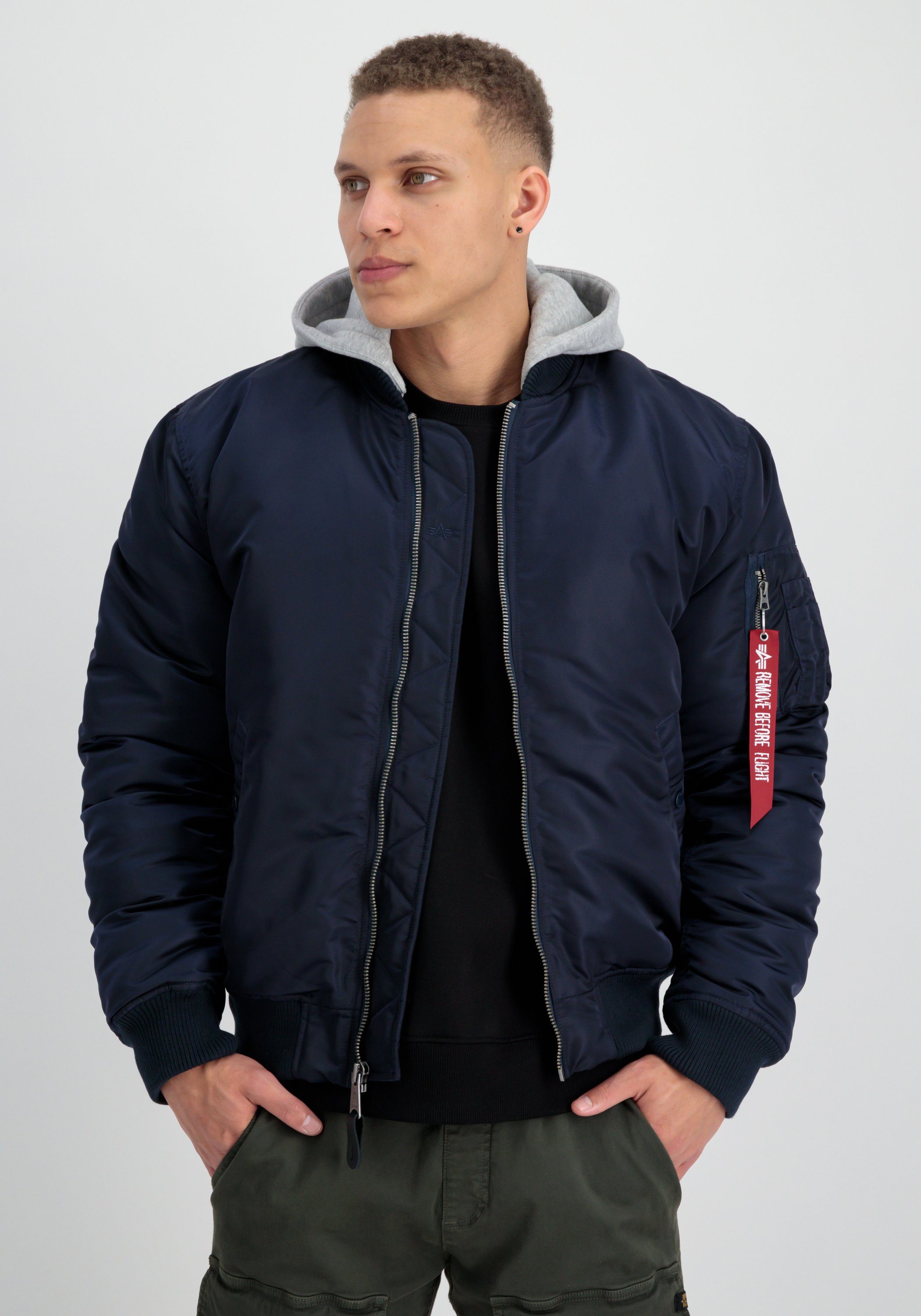 Alpha Industries Bomberjack MA-1 Zip Hood Back EMB