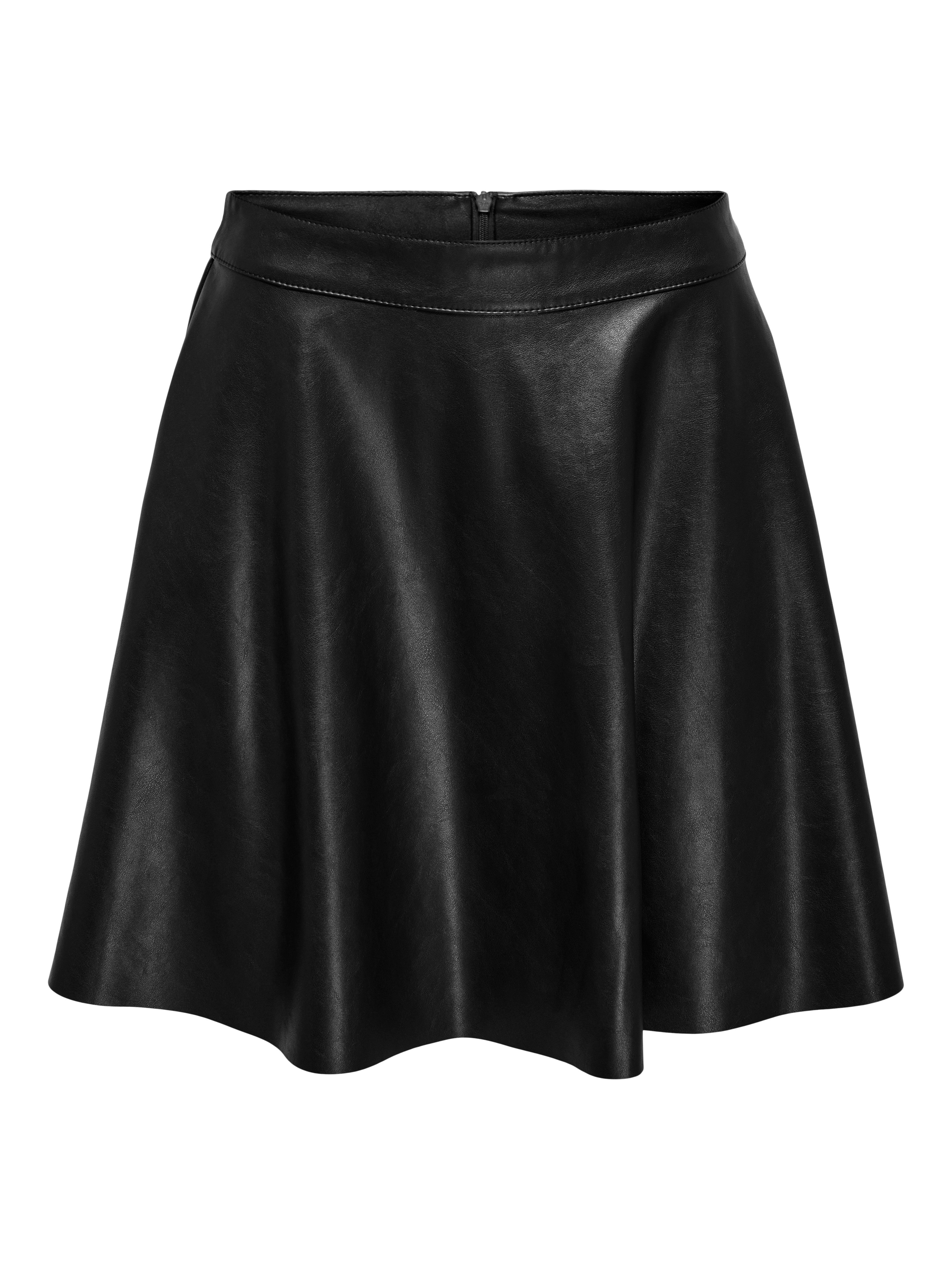 Only Imitatieleren rok ONLUNA FAUX LEATHER FLARED SKIRT OTW