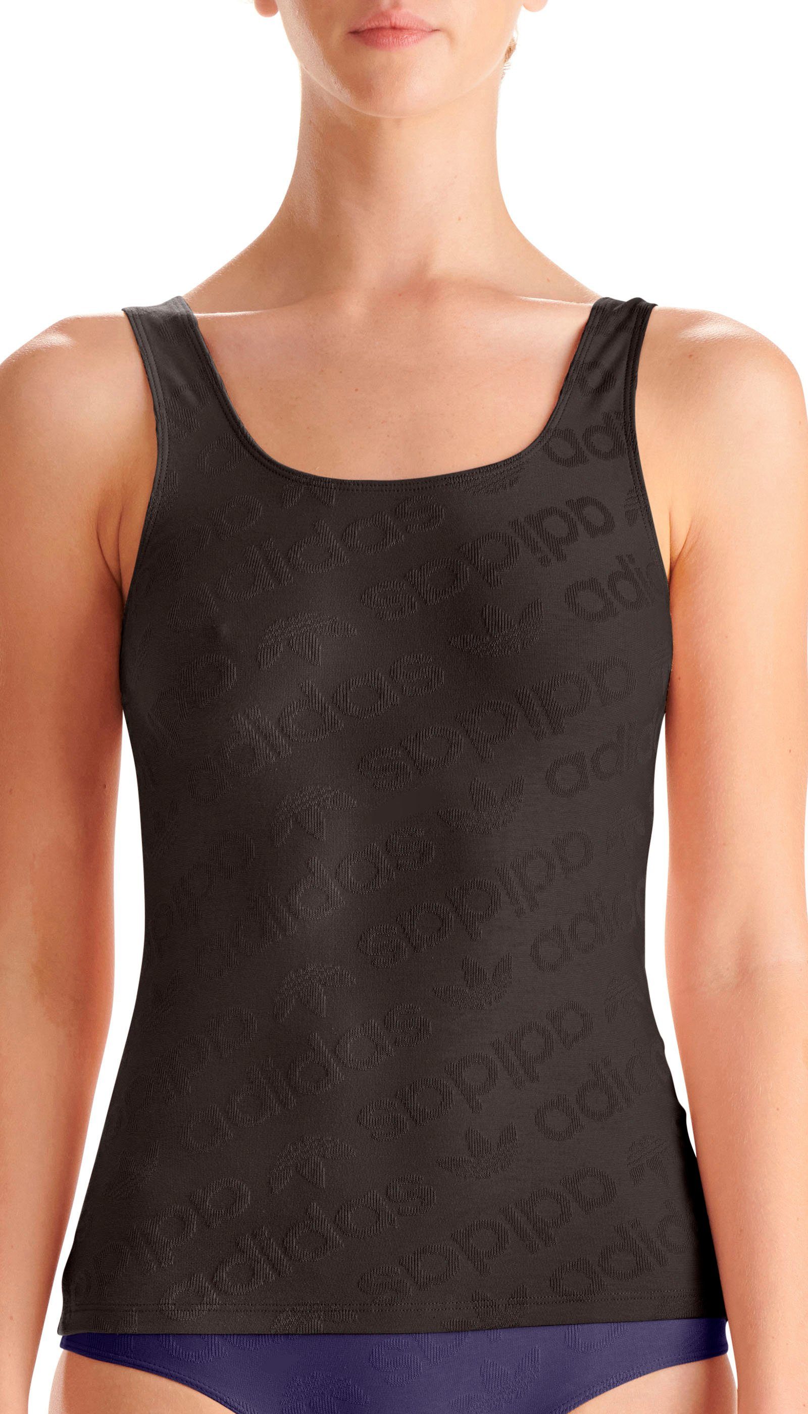adidas Originals Hemd Terrot Flex Cotton met all-over logo-opschrift dames armloze tops maat XS (34) zwart