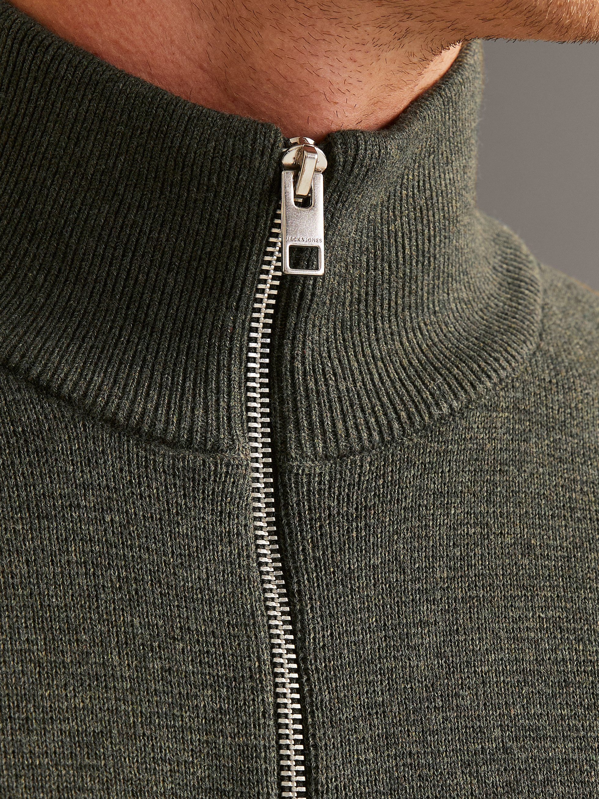 Jack & Jones Schipperstrui JPRBLAMILANO STITCH KNIT HALF ZIP SN