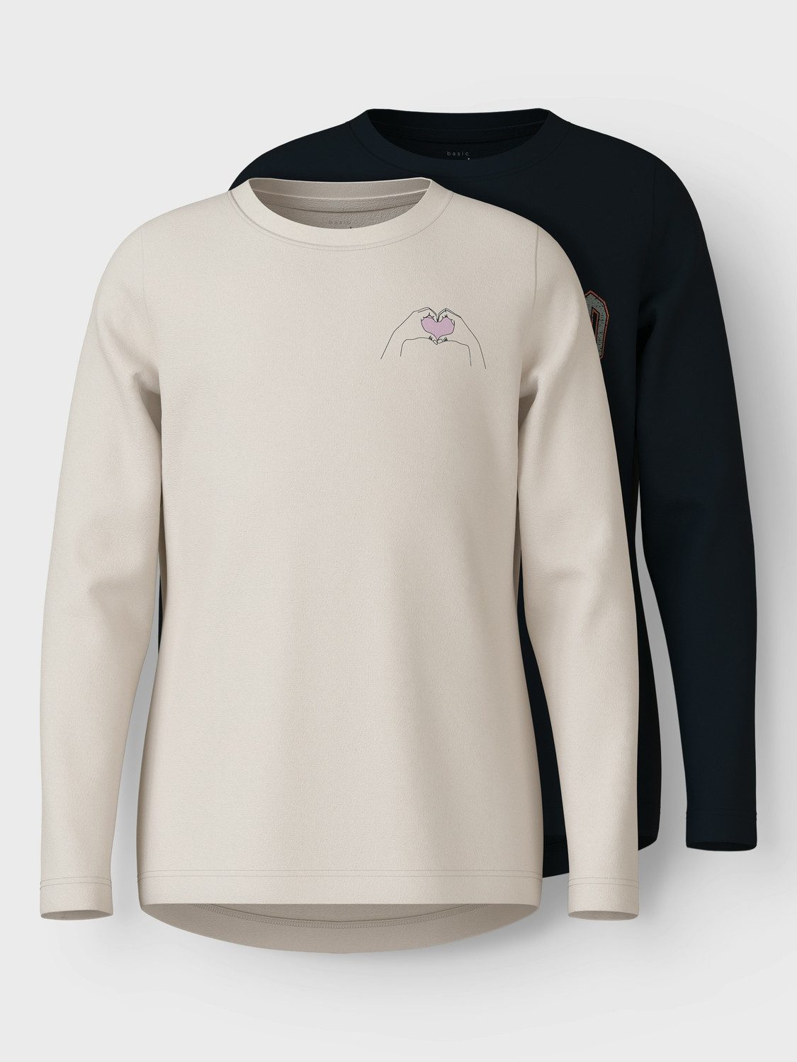 Name It Shirt met lange mouwen NKFVIX 2P LS TOP (Set van 2)