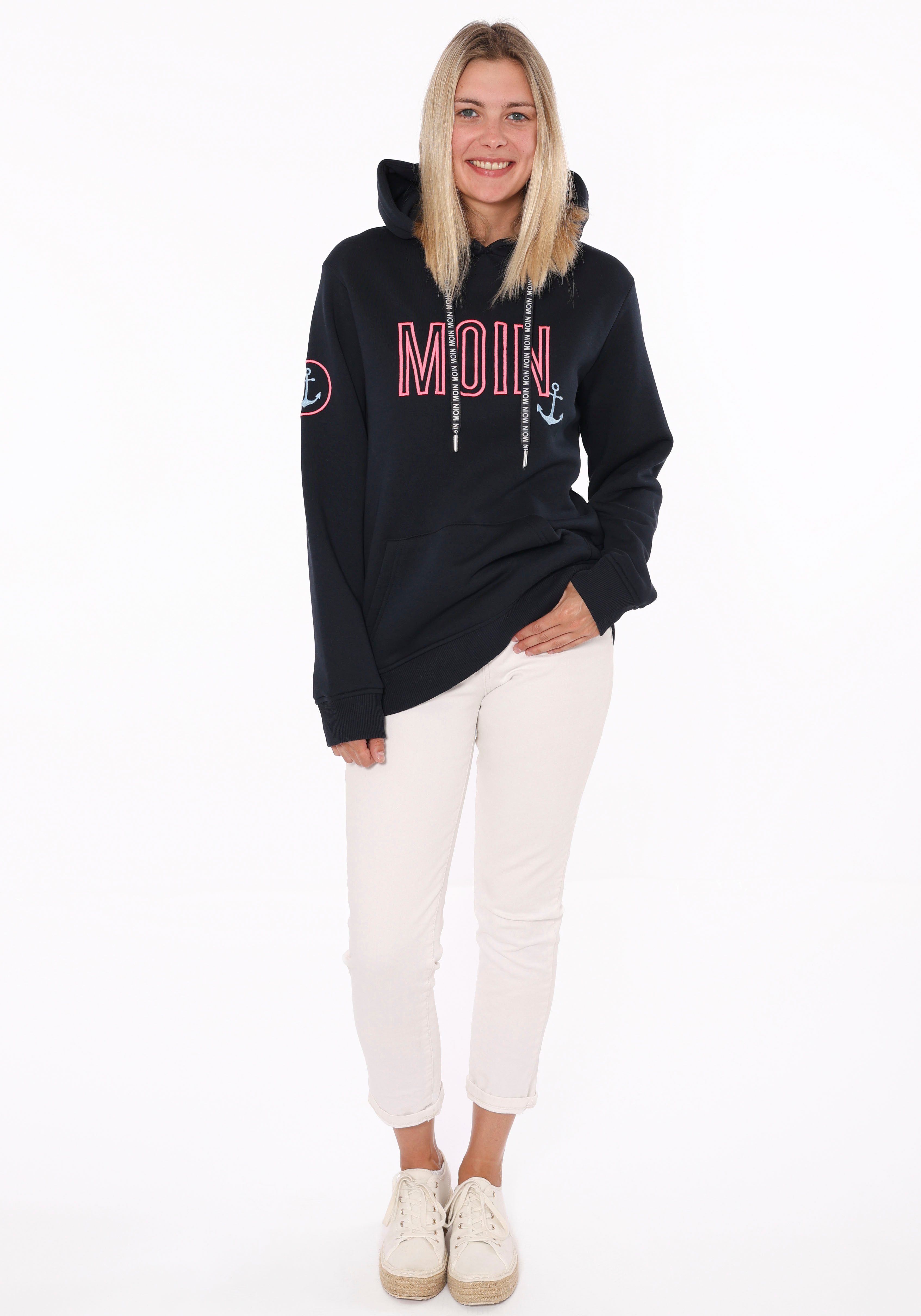 Zwillingsherz Hoodie Limited Edition met capuchon, geborduurd "moin" en ankerontwerp, exclusief bij otto