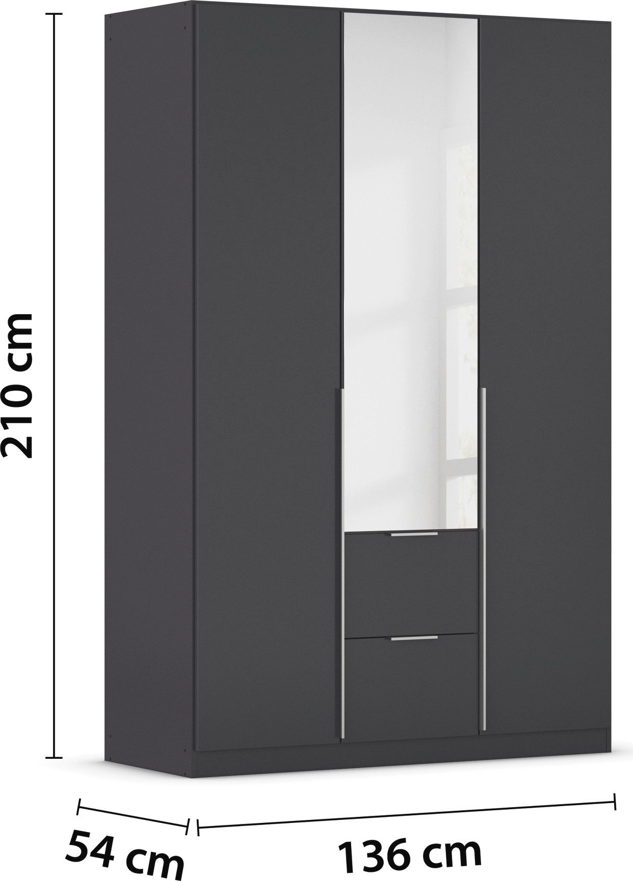 rauch Draaideurkast Kledingkast kast garderobe AGORDO met decor- of hoogglansfront