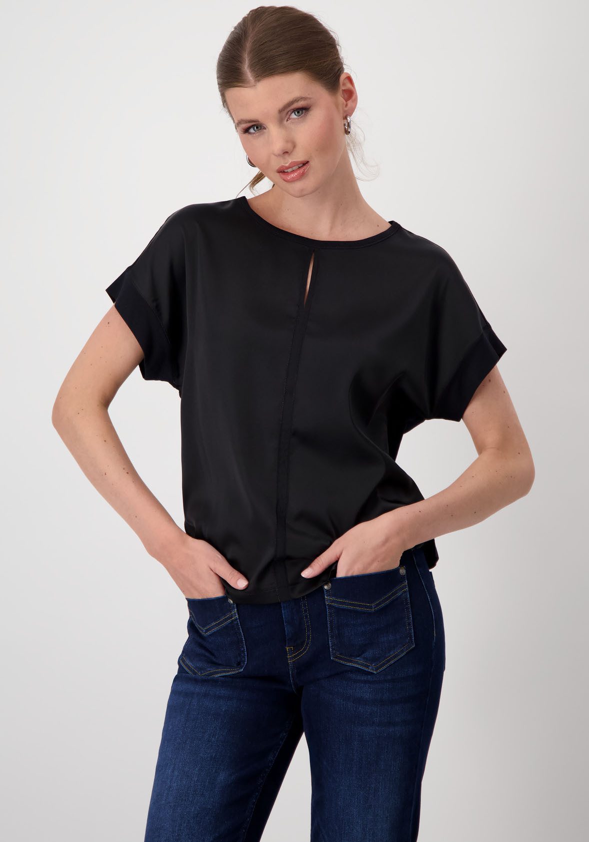 Monari Blouse zonder sluiting met uitsparing