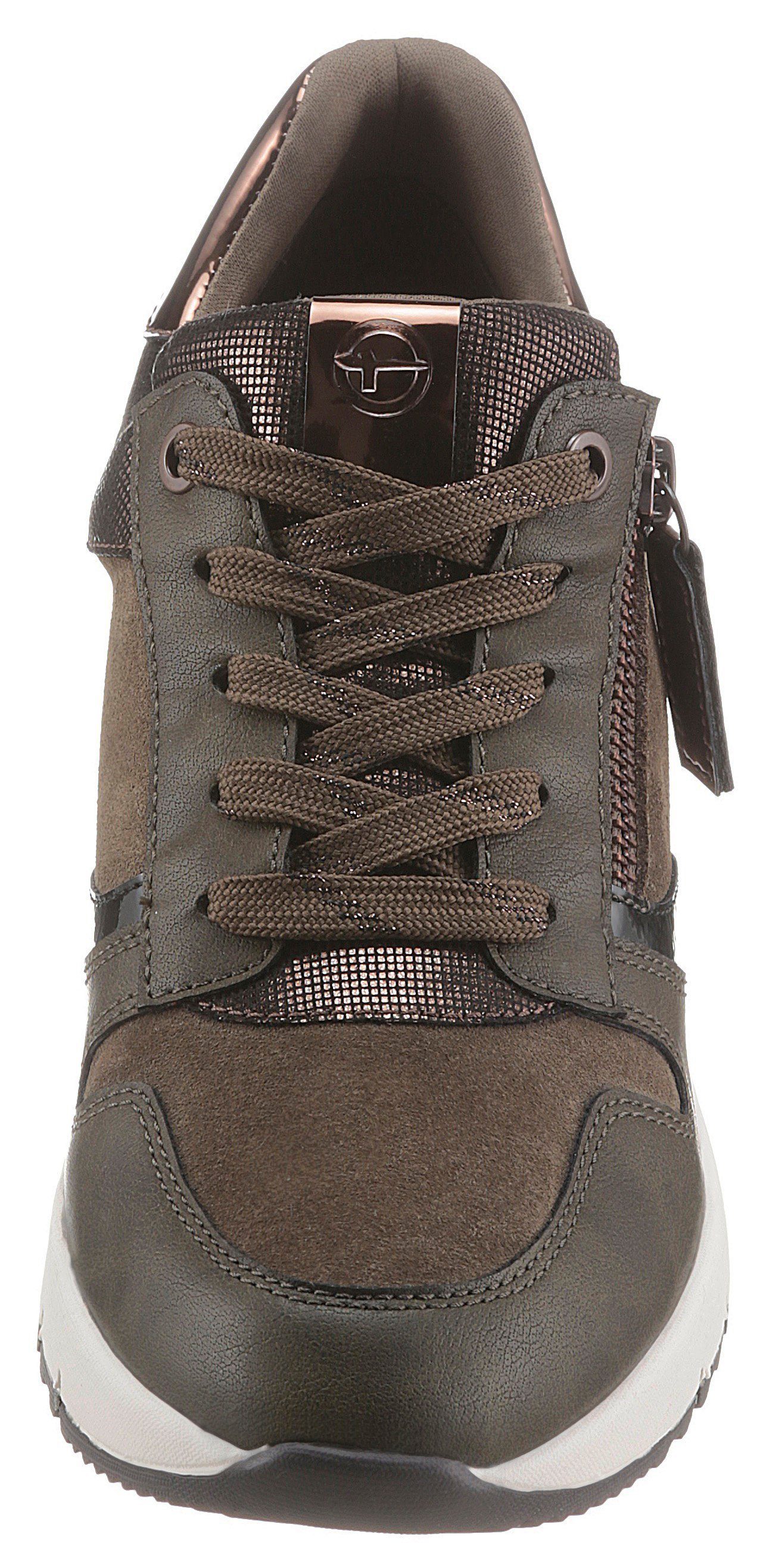 Tamaris Sneakers met sleehak Rea met praktische rits aan de buitenkant koop  je bij | OTTO