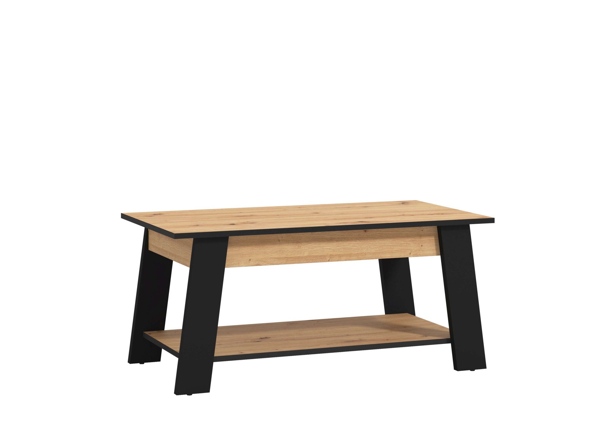 Home affaire Salontafel Piave salontafel, 101 cm, in trendy kleuren, modern met plank, rechthoekig, artisan eik, ideaal voor kleine ruimtes