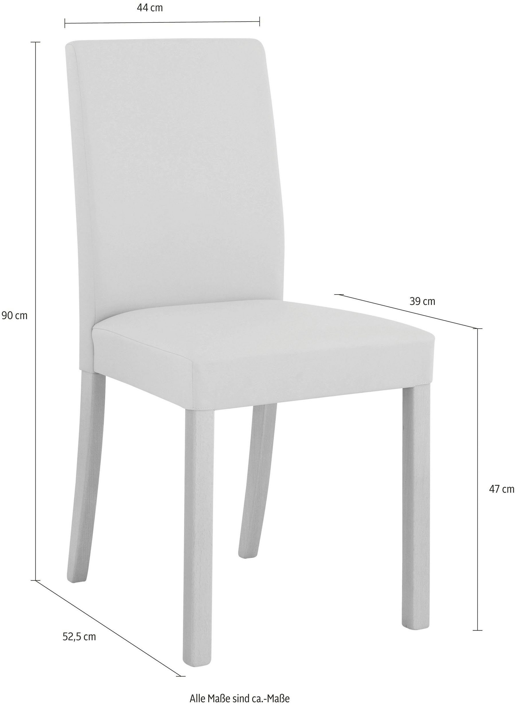 Home affaire Stoel met 4 poten Nina robuuste microvezel, frame naturel-beuken of wengé gelakt (set, 2 stuks)
