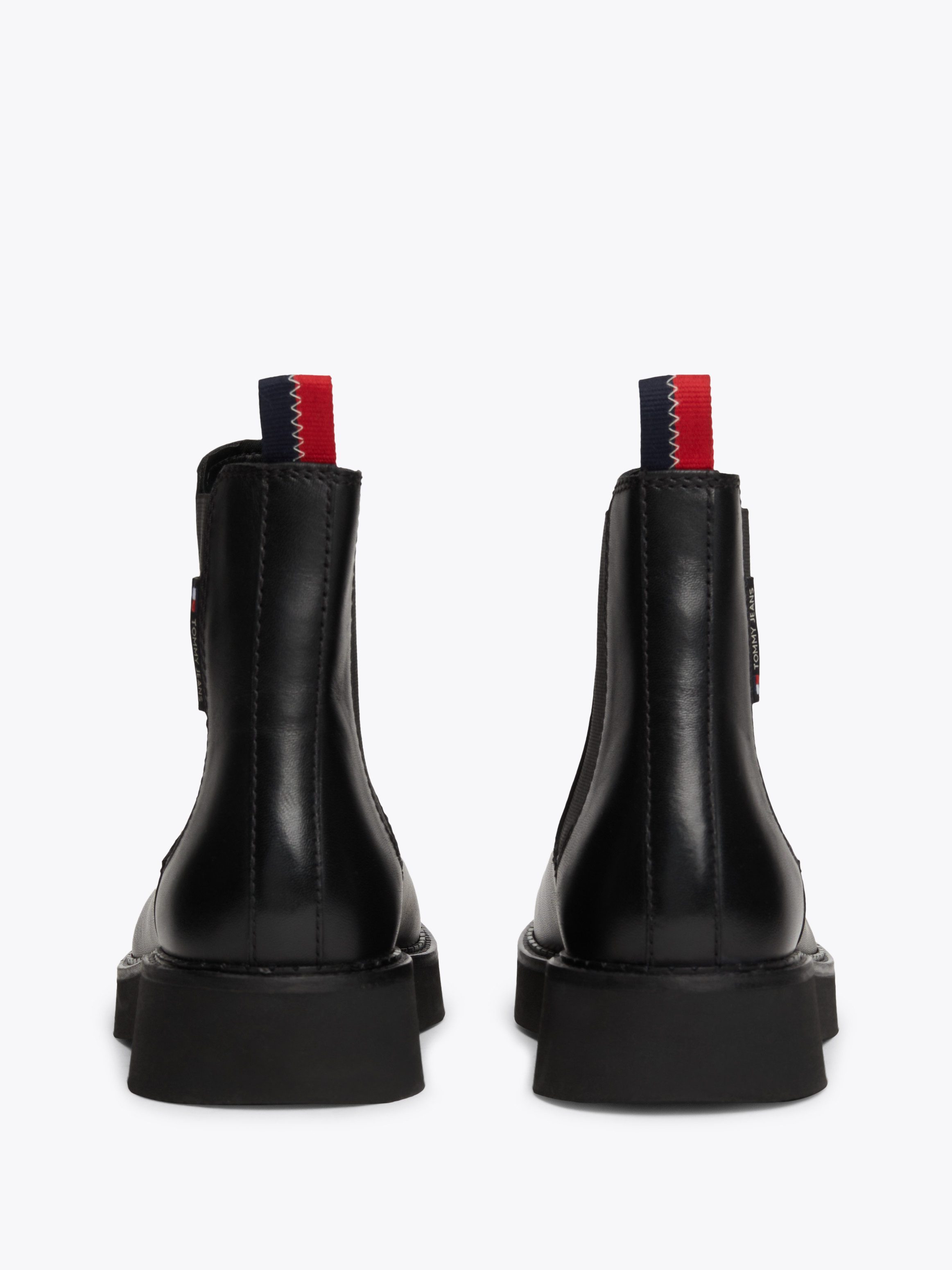 TOMMY JEANS Laarsjes TJW CHUNKY CHELSEA BOOT MIX MAT blokhak, plateau, instap laarzen, combat-boots met label