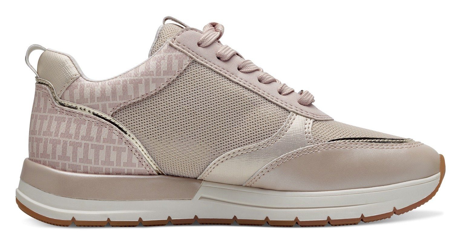 Tamaris Sneakers met sleehak Almina , vrijetijdsschoen, lage schoen, veterschoen in smalle vorm