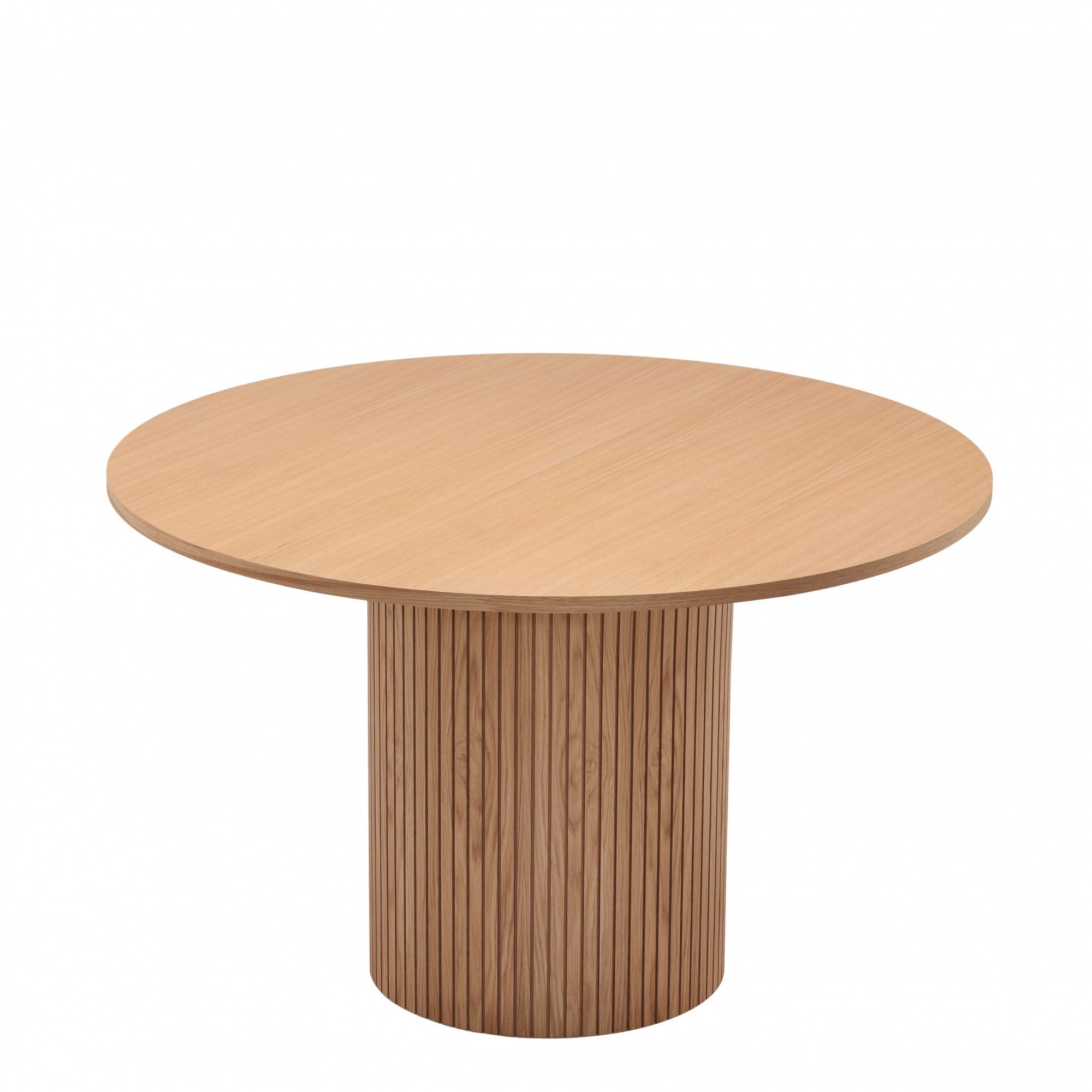 LeGer Home by Lena Gercke Eettafel TOSCANA, Eiken Fineer ronde tafelblad, d 115 cm, zuilonderstel met...