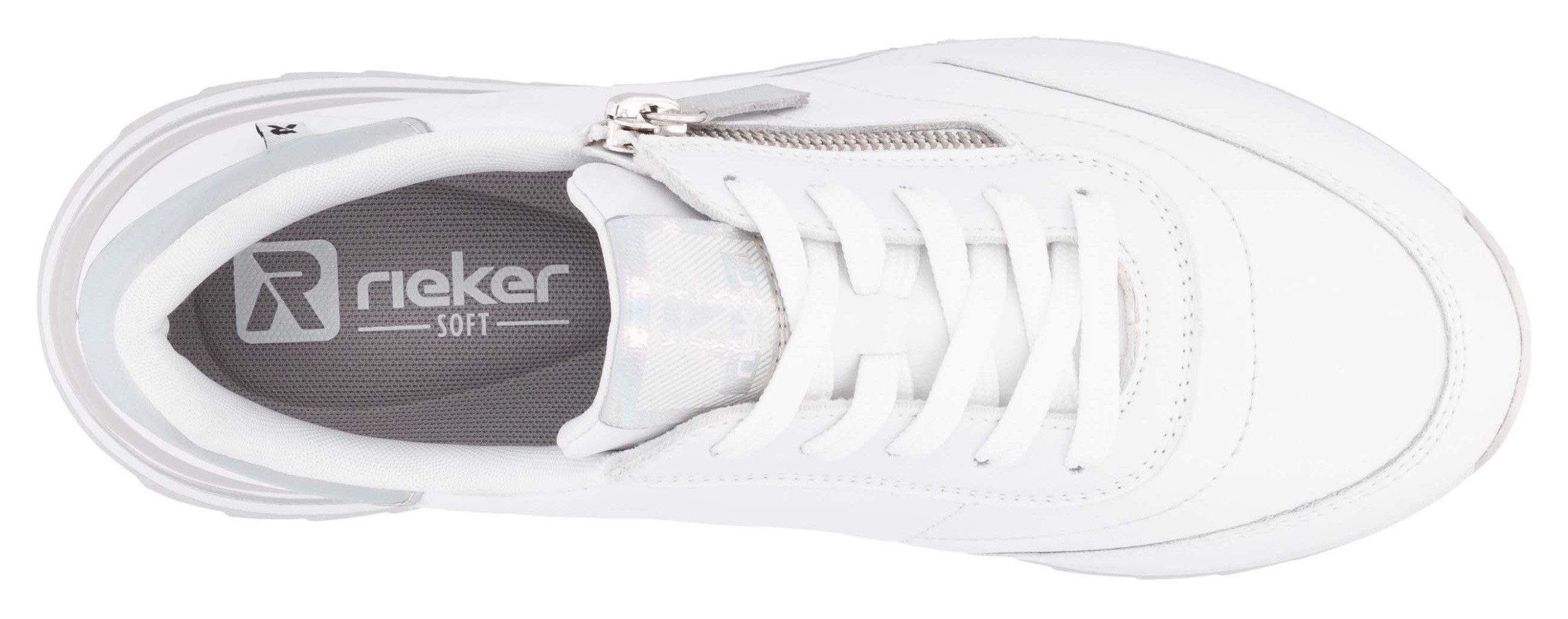RIEKER Sport Plateausneakers , vrijetijdsschoen, lage schoen, veterschoen in smalle vorm