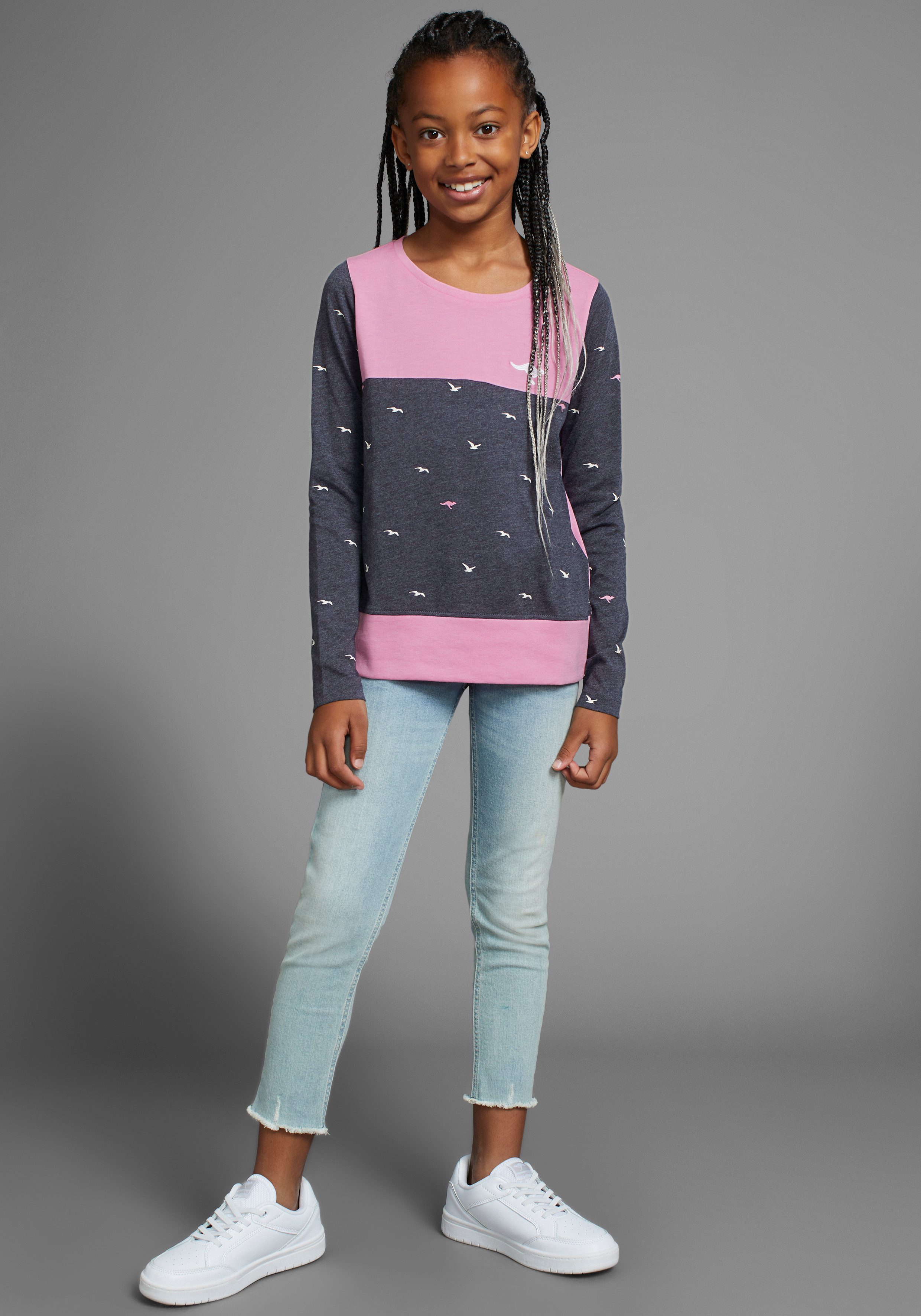 KangaROOS Shirt met lange mouwen Kangaroos-Allover print