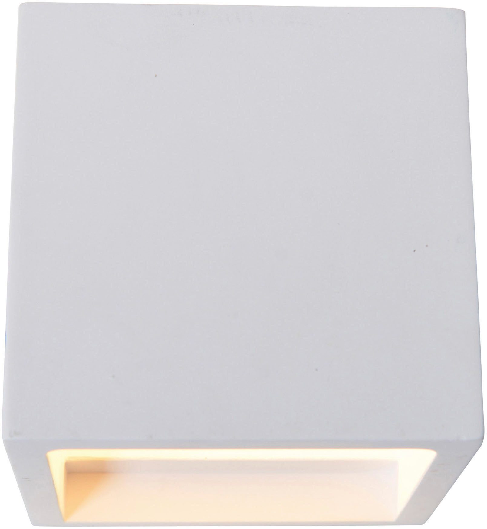näve Led-wandlamp Wanna incl. 2x 3w cree xp led, l: 11,5cm, b: 11,5cm, h: 11,5cm, gips, wit (1 stuk)