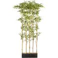 creativ green kunst-potplanten bamboe-roomdivider in een houten kist groen