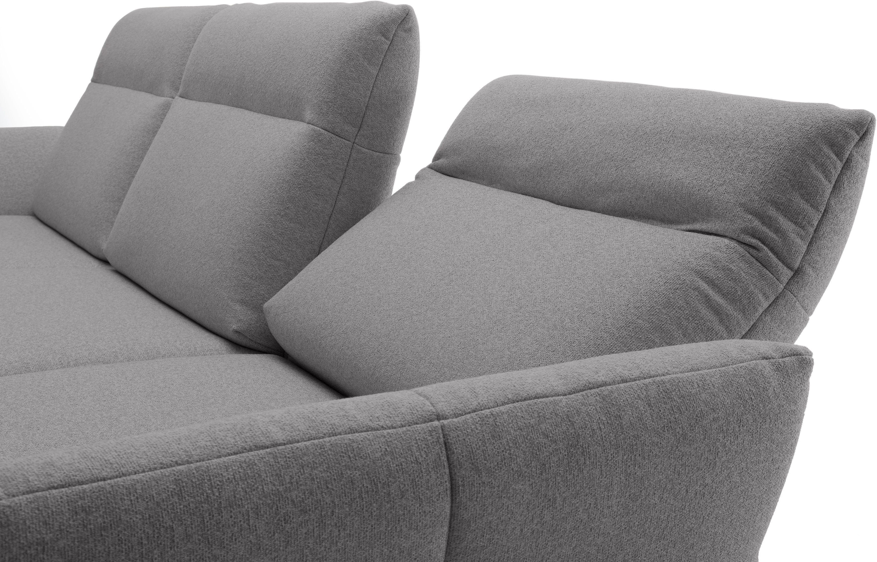 Creation BY ROLF BENZ Hoekbank Hs.460 Sokkel in walnotenhout, onderstel in umbra grijs, breedte 318 cm