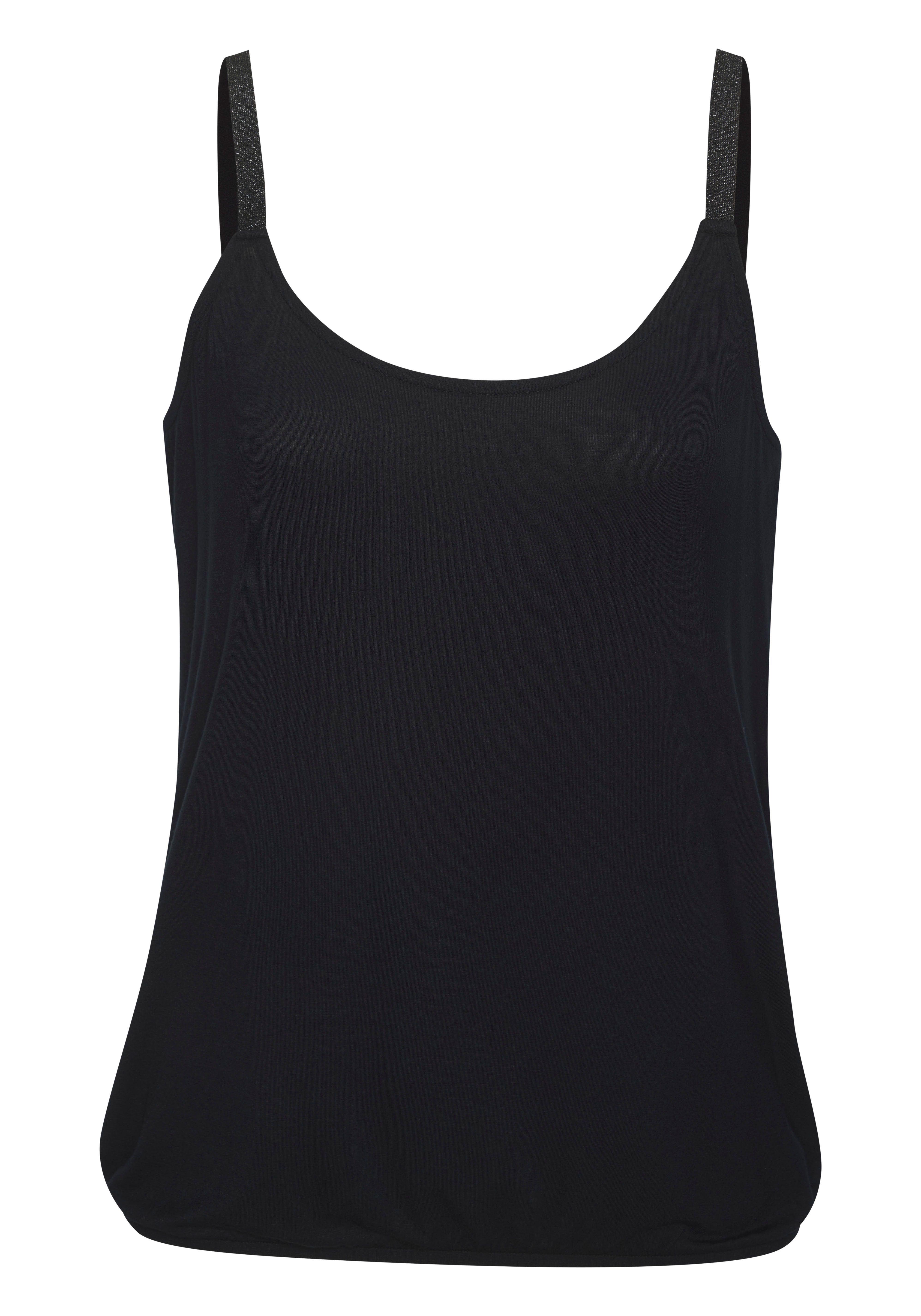 Vivance Top Met elastische glitters van zachte viscose-stretch (Set van 2)