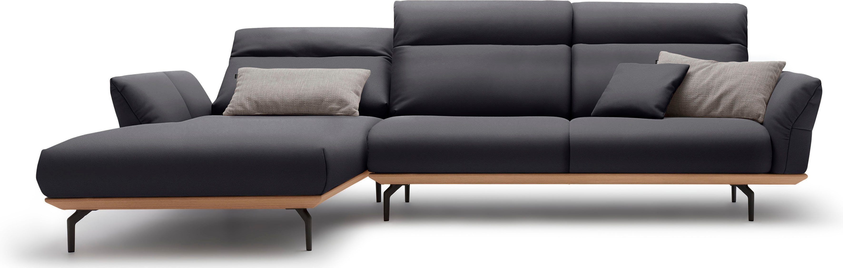 Creation BY ROLF BENZ Hoekbank Hs.460 Sokkel in eiken, onderstel in umbra grijs, breedte 318 cm